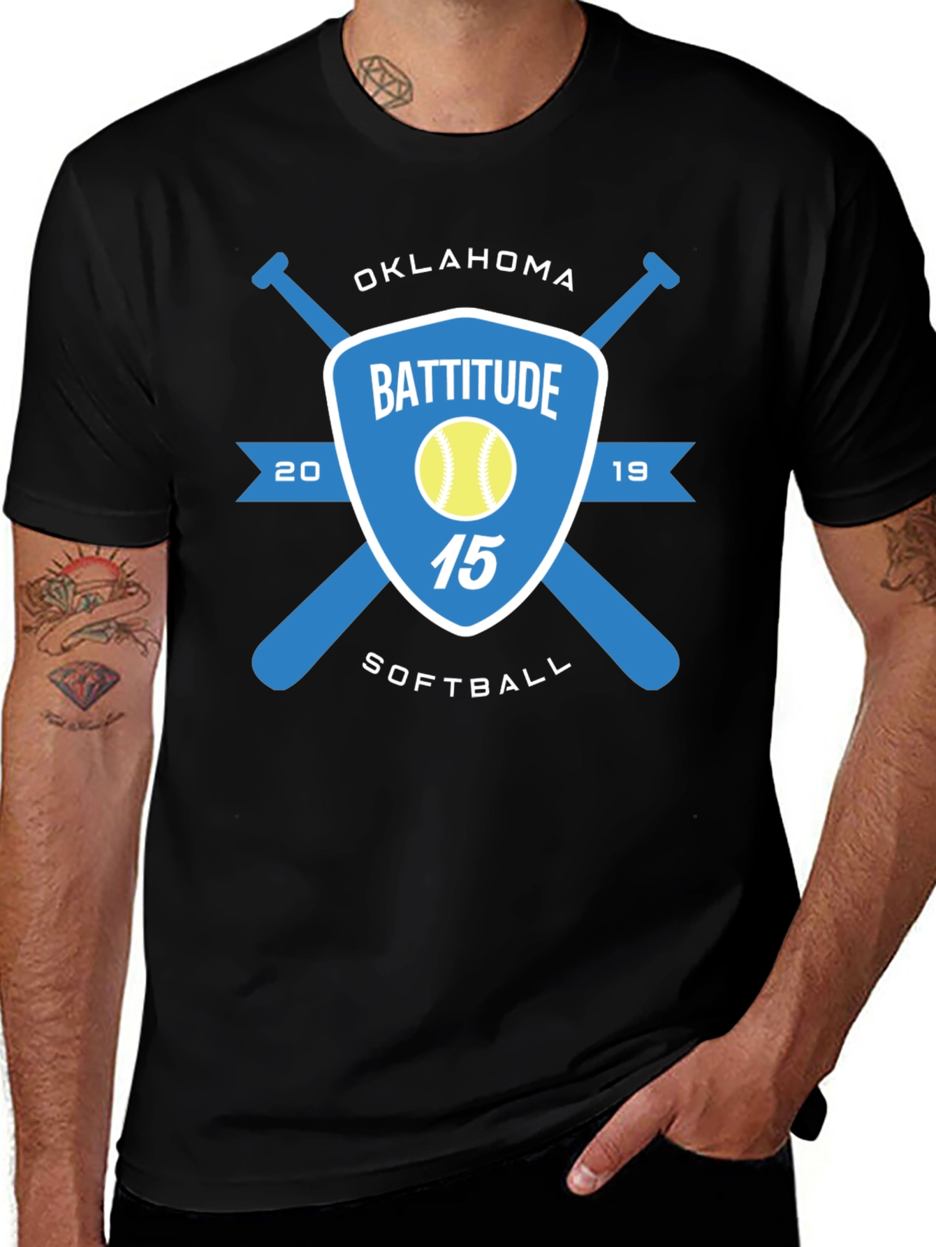Camiseta Negra de Béisbol Battitude
