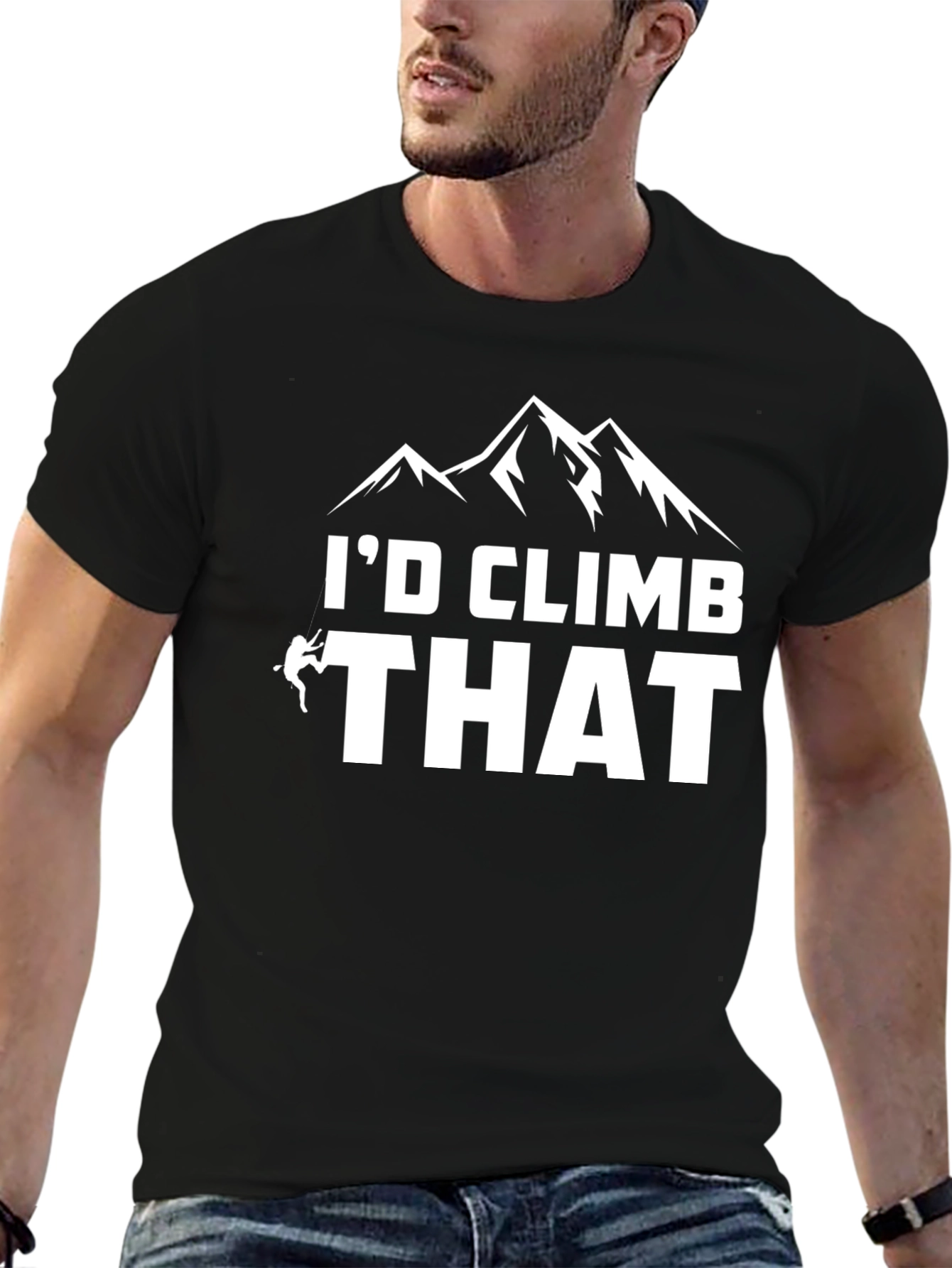 Camiseta Negra Id Climb That para Aventureros
