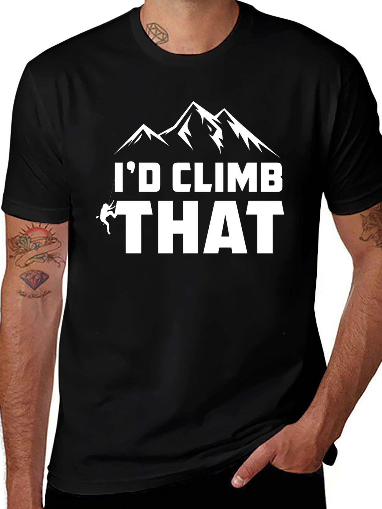 Camiseta Negra Id Climb That para Aventureros