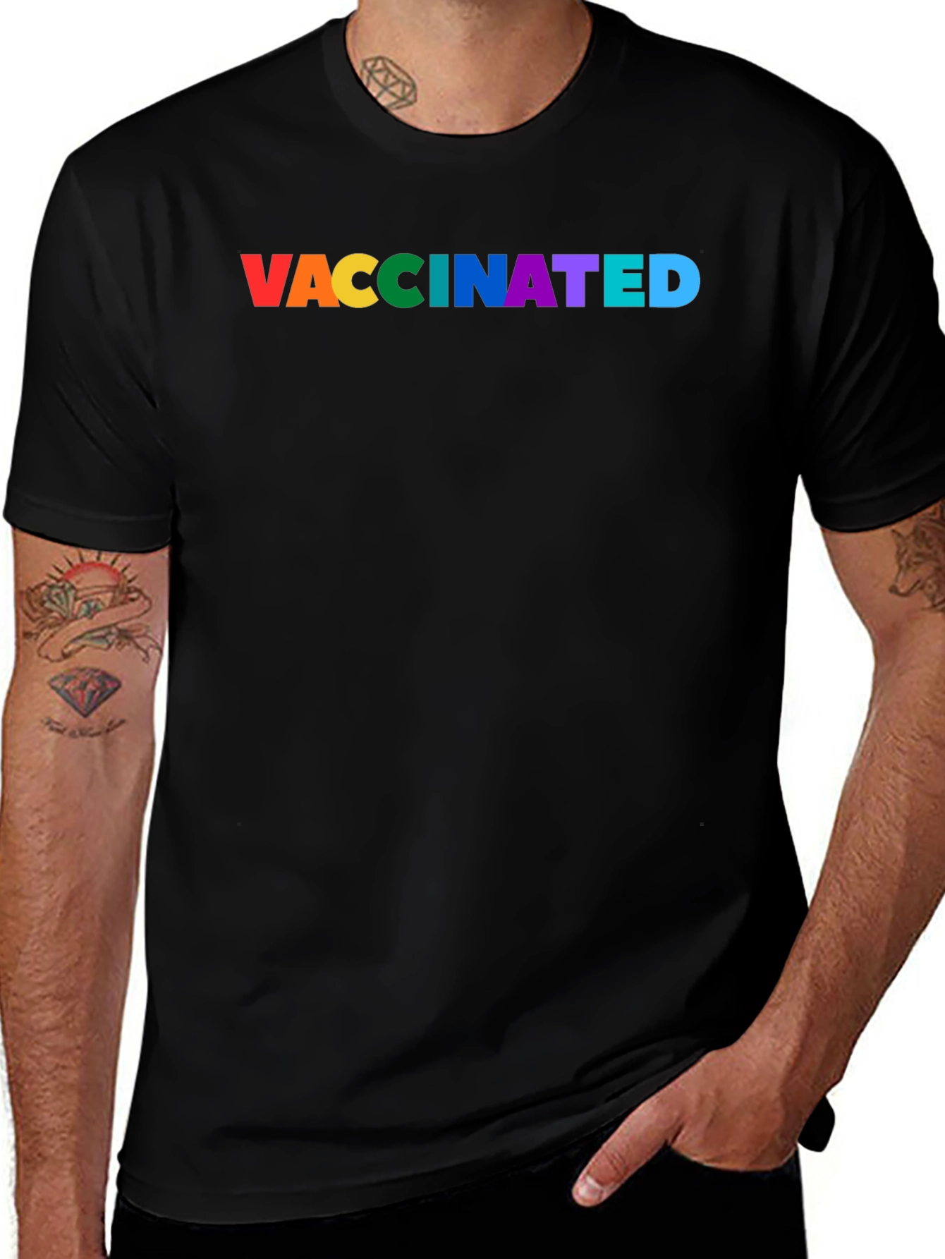 Camiseta Negra Vacunado Orgullo Gay LGBT