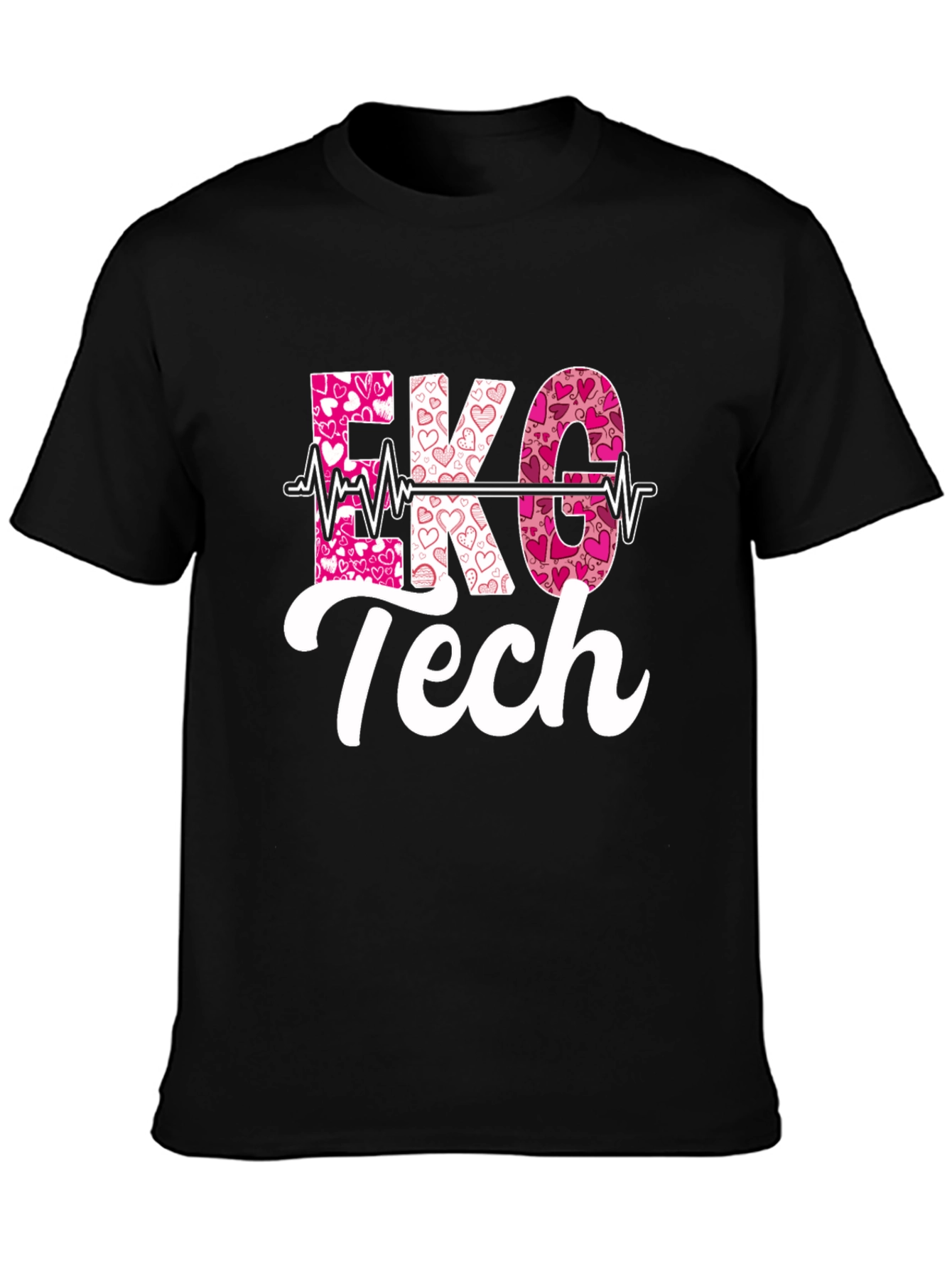 Camiseta EKG Tech Corazones San Valentín