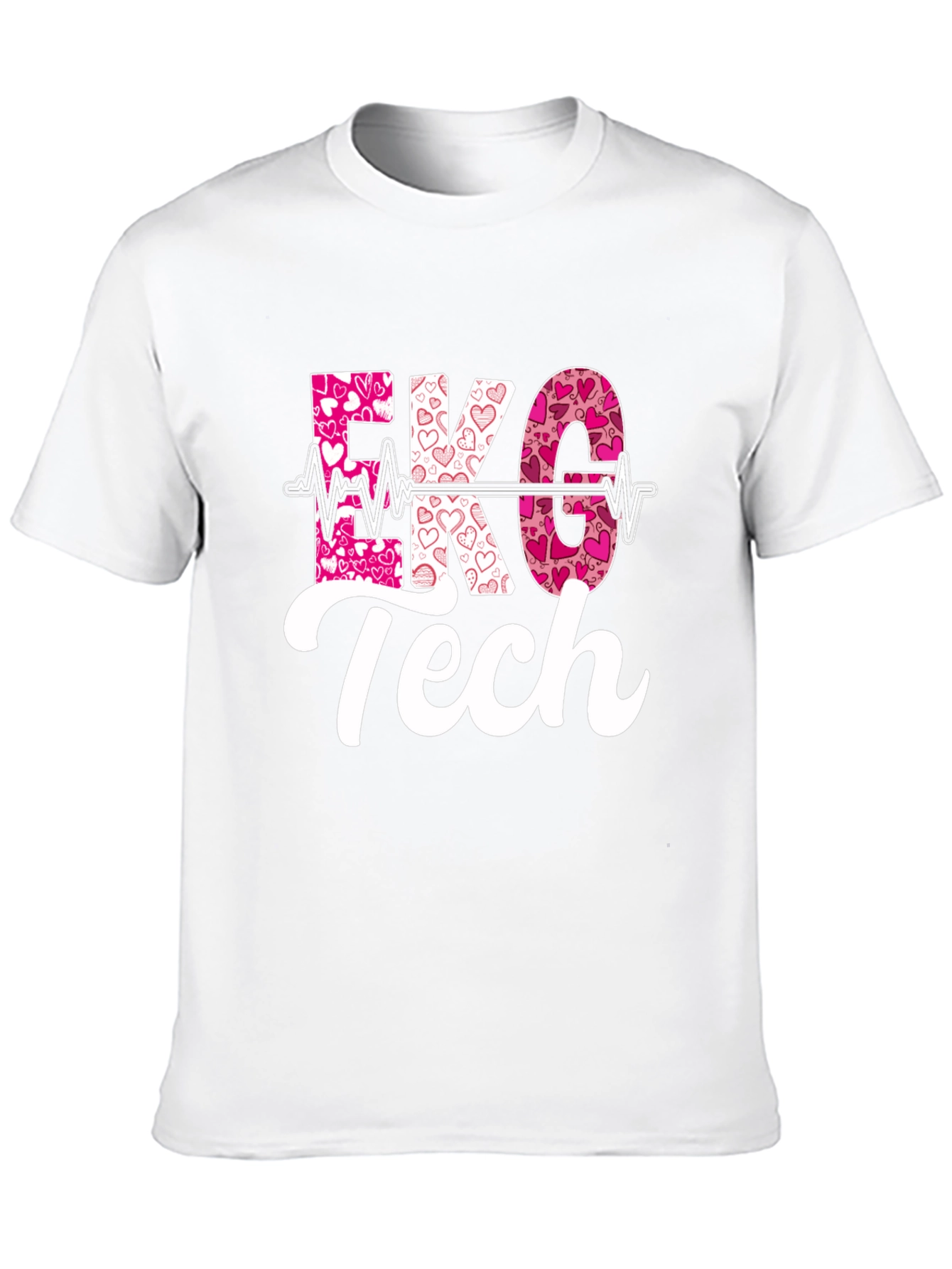 Camiseta EKG Tech Corazones San Valentín