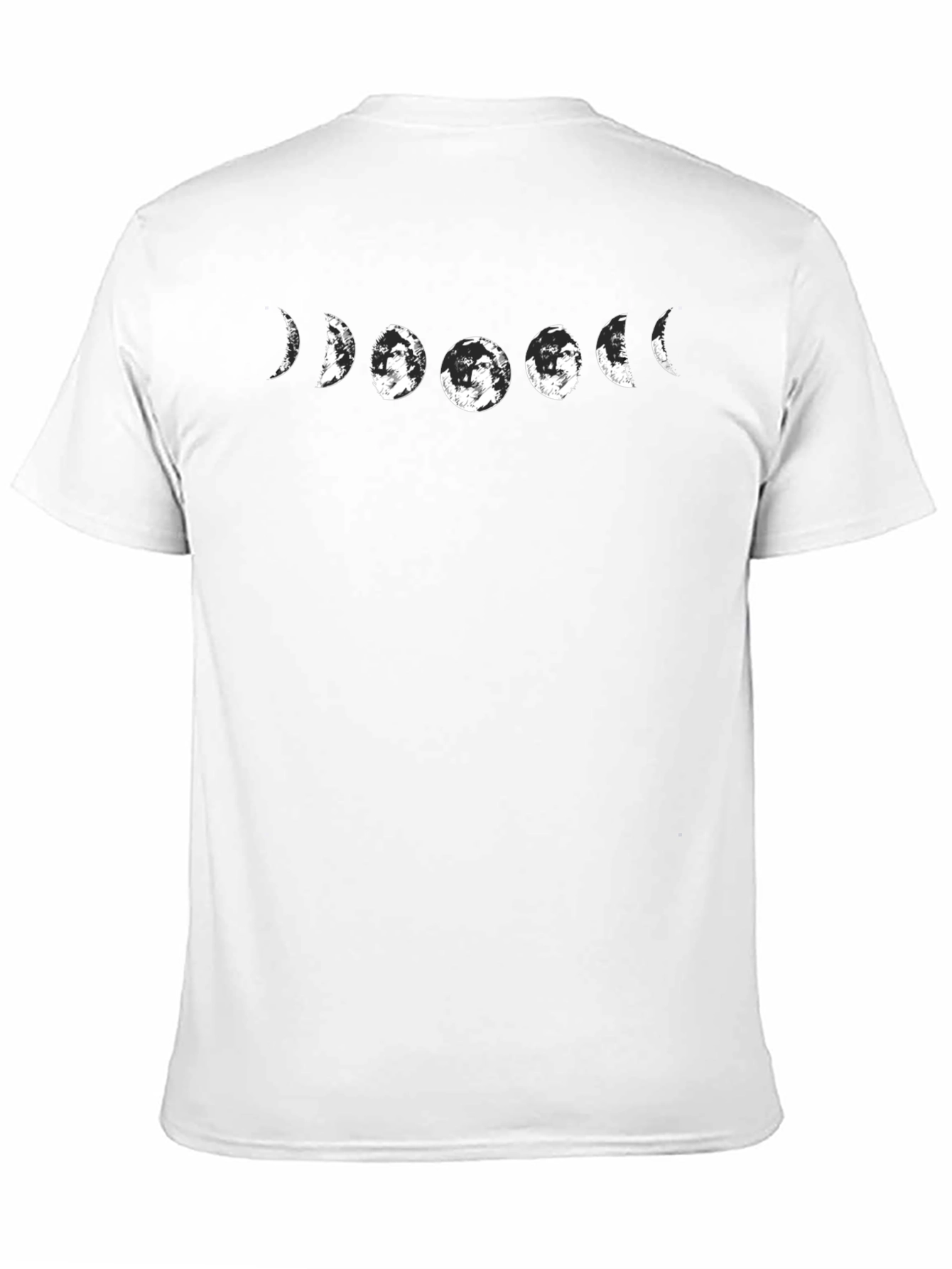 Camiseta Negra Hombre Fases Lunares Diseño Moderno