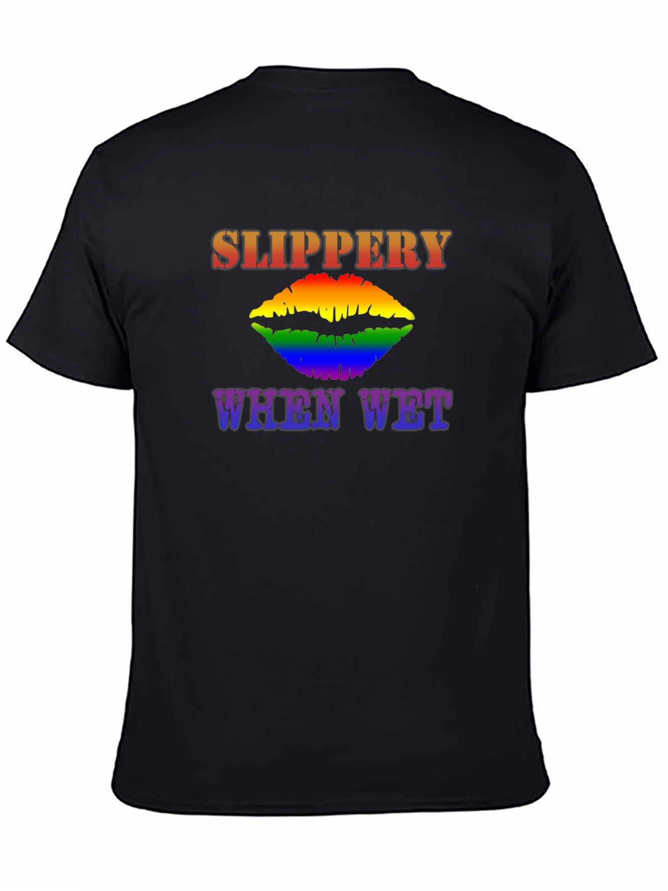 Camiseta Negra Slippery When Wet LGBT