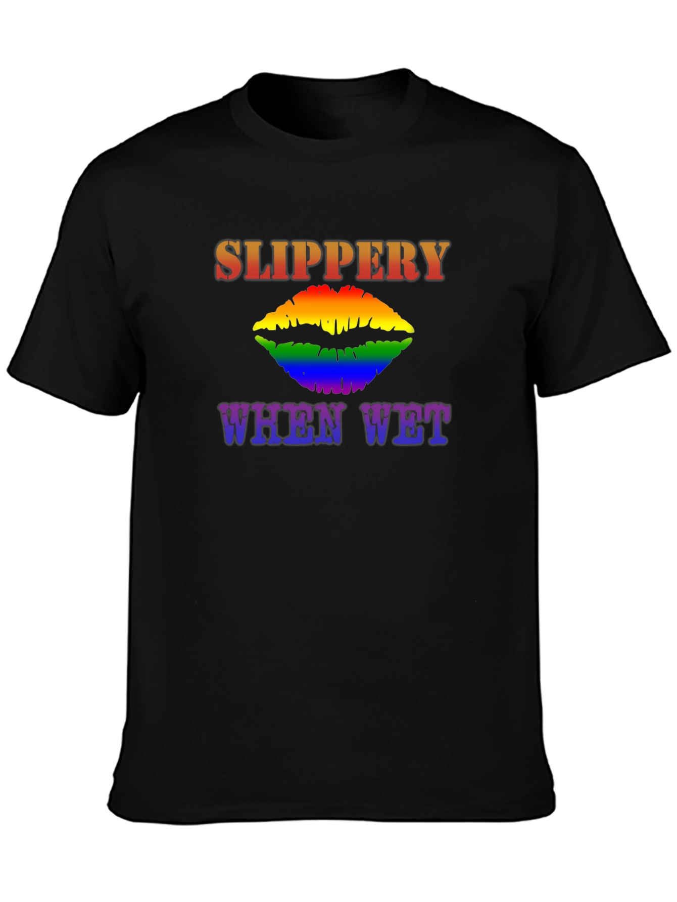 Camiseta Negra Slippery When Wet LGBT