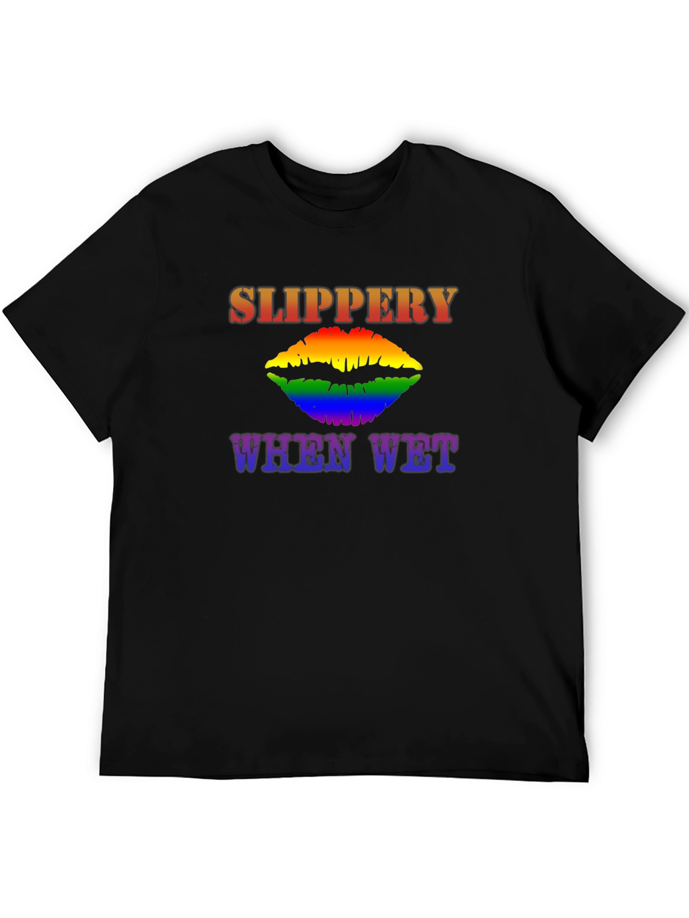Camiseta Negra Slippery When Wet LGBT
