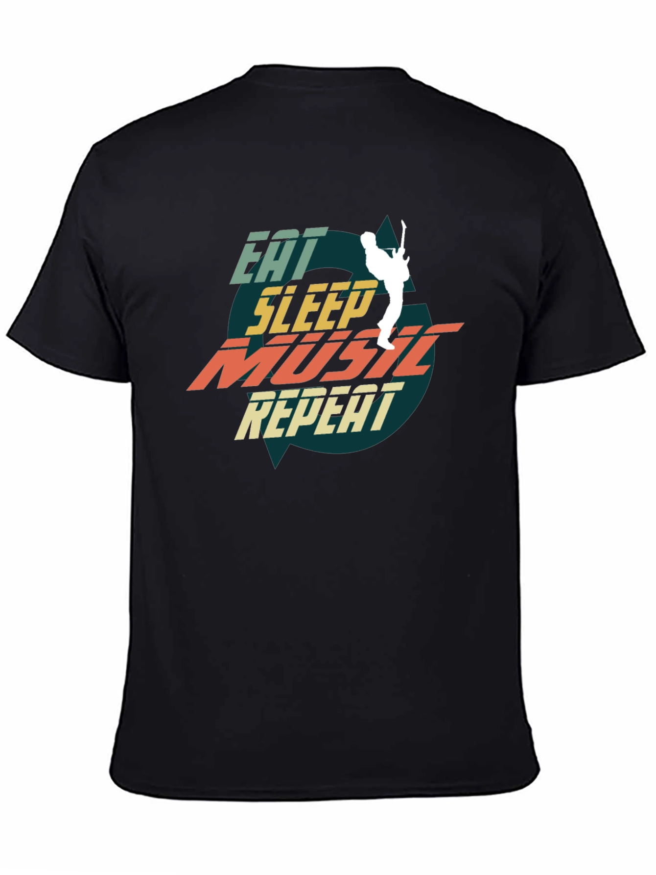 Camiseta Negra Eat Sleep Music Repeat