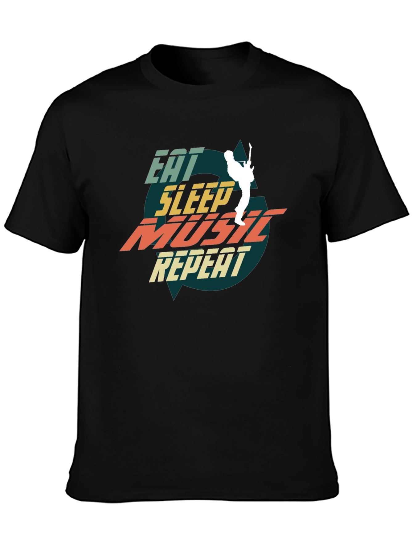 Camiseta Negra Eat Sleep Music Repeat