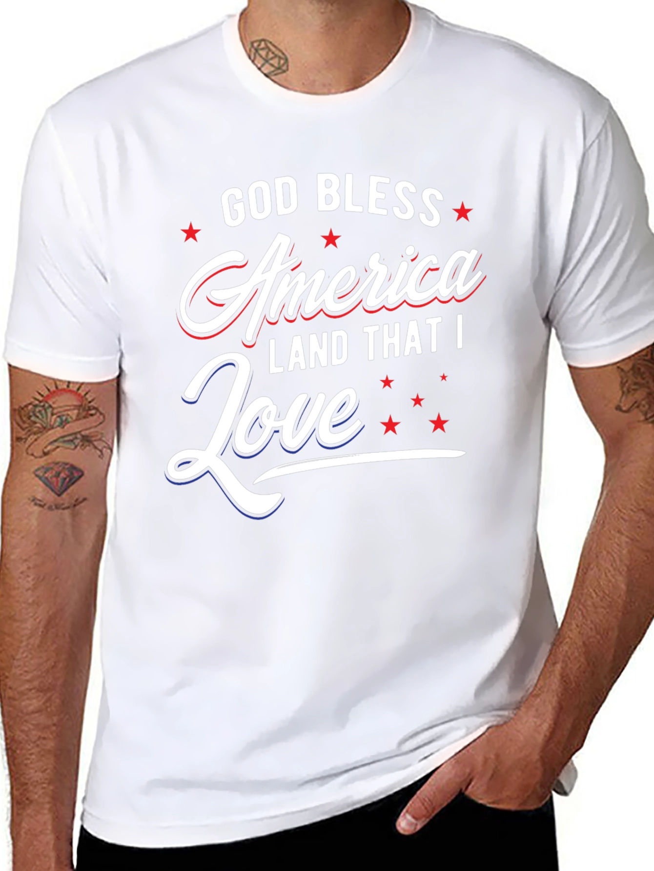 Camiseta patriótica: Dios bendiga América