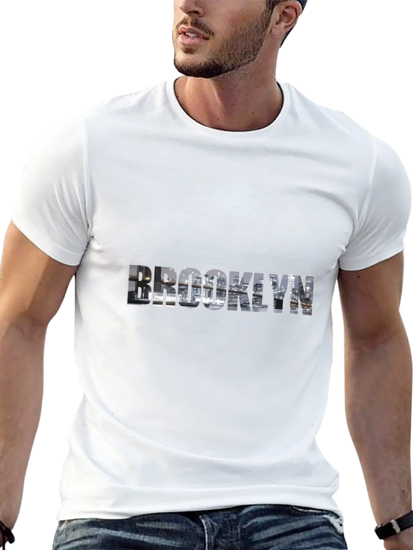 Camiseta Negra Brooklyn Skyline