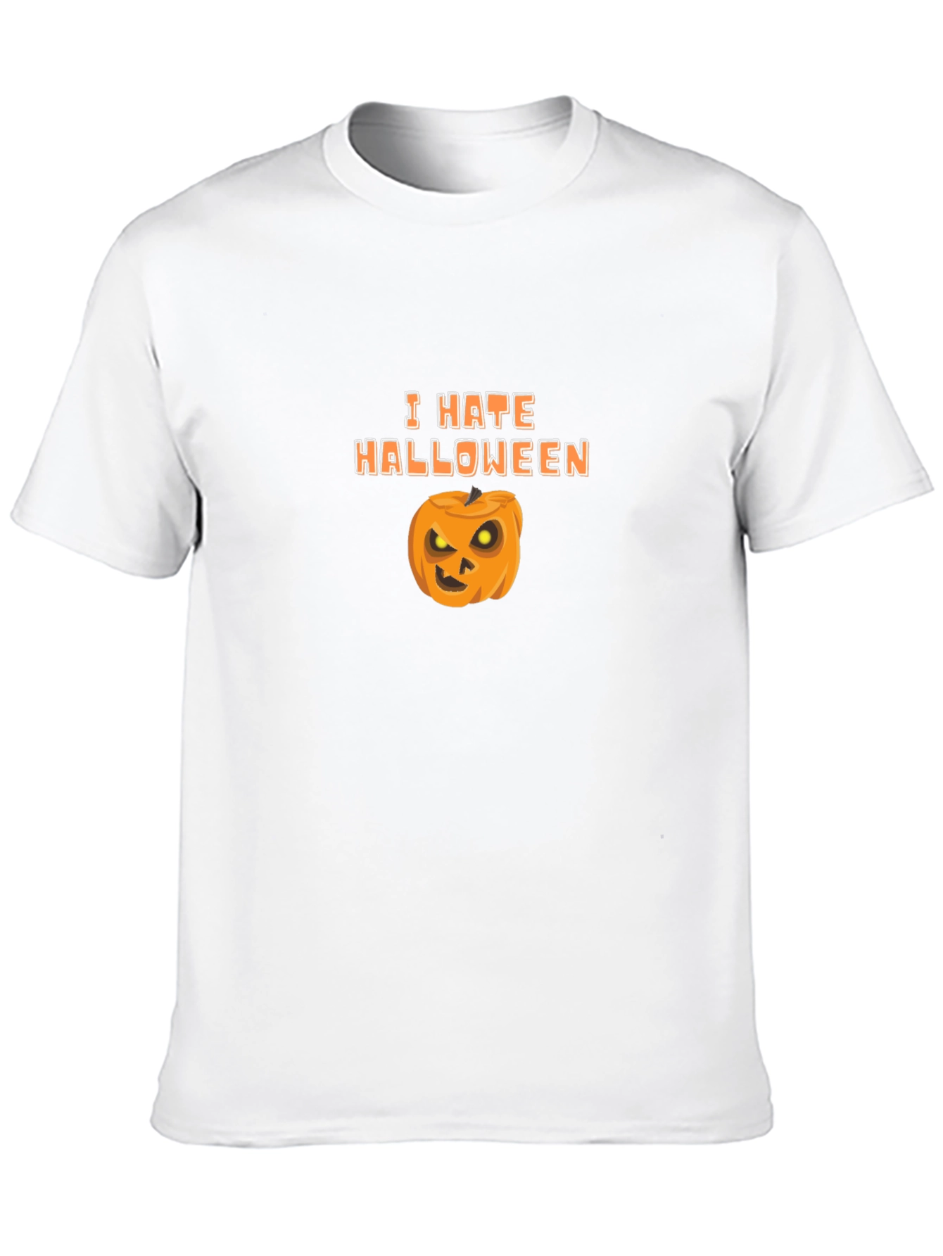 Camiseta Negra Odio Halloween con Calabaza