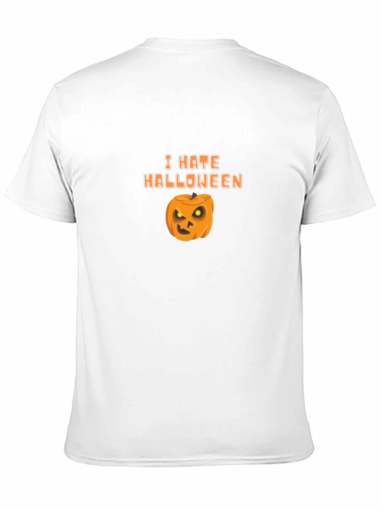 Camiseta Negra Odio Halloween con Calabaza