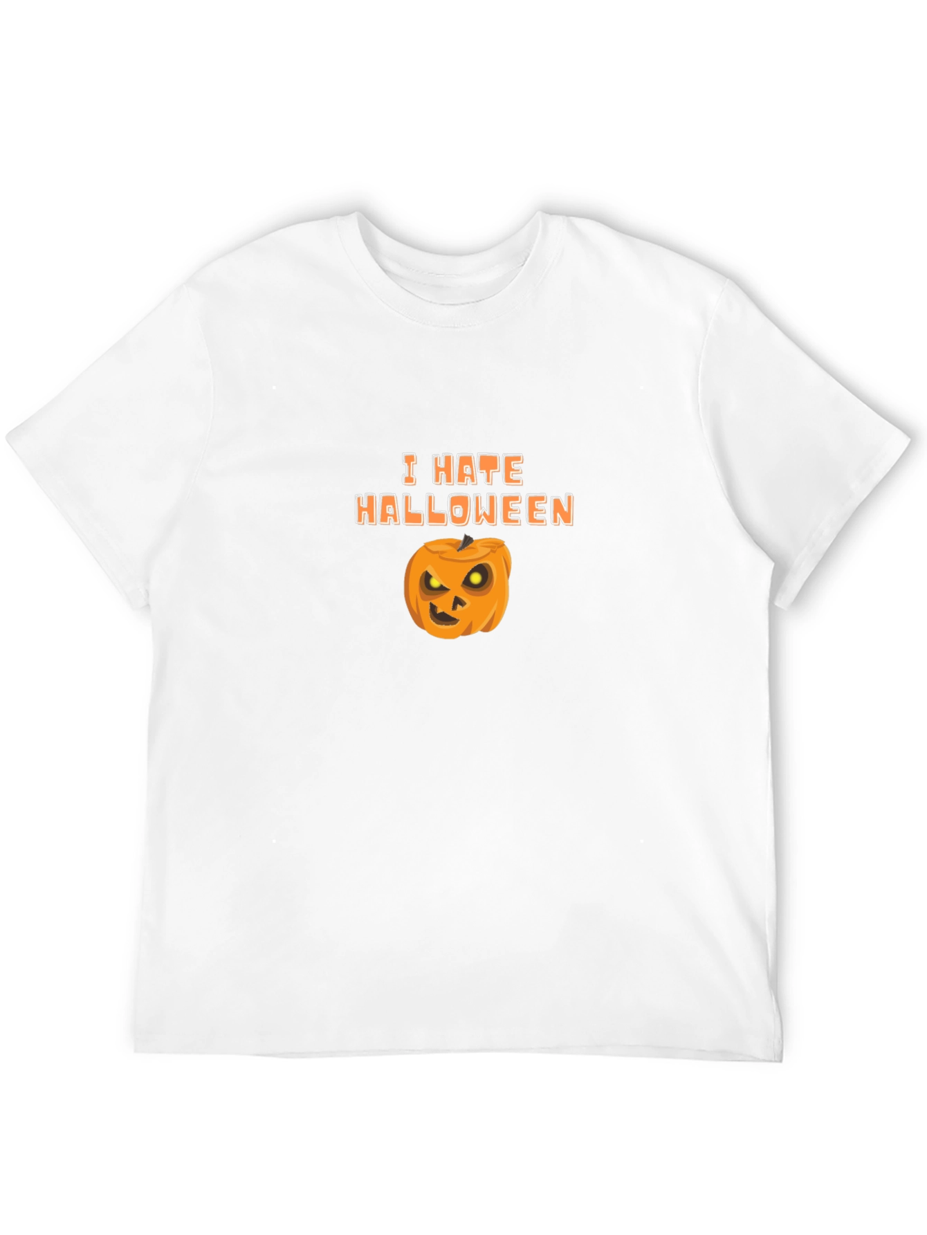 Camiseta Negra Odio Halloween con Calabaza