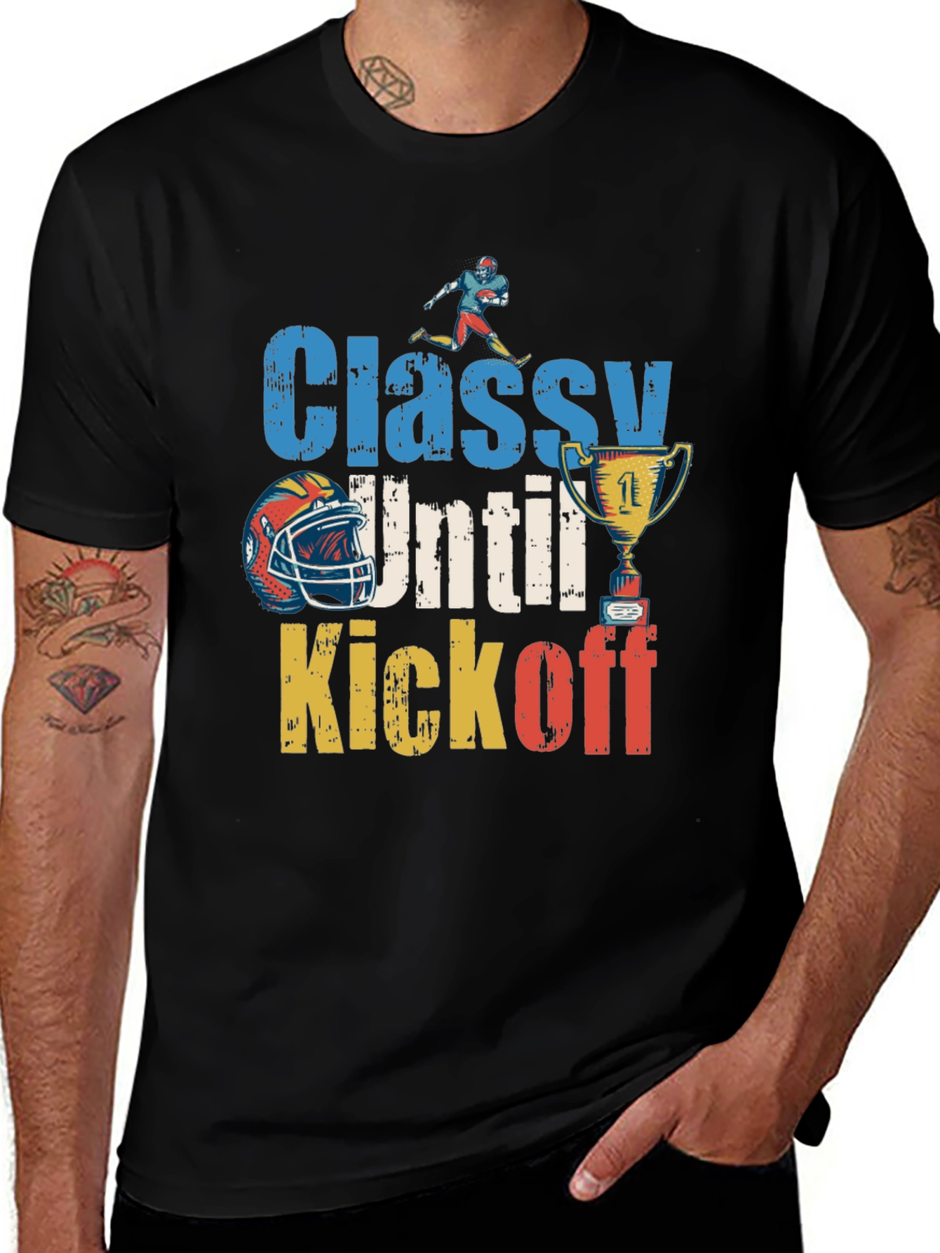 Camiseta Divertida Fútbol Americano - Classy Until Kickoff