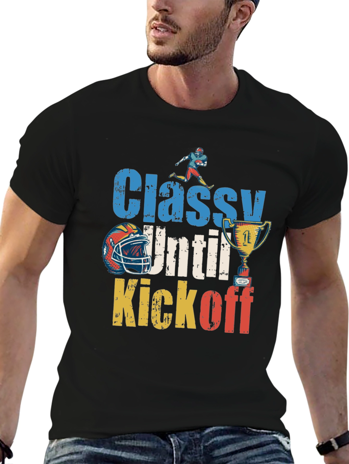 Camiseta Divertida Fútbol Americano - Classy Until Kickoff