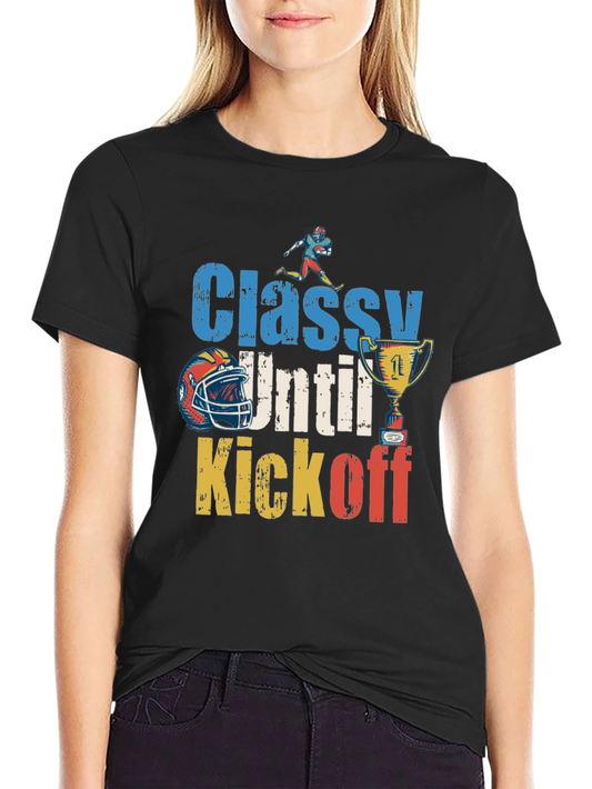 Camiseta Divertida Fútbol Americano - Classy Until Kickoff