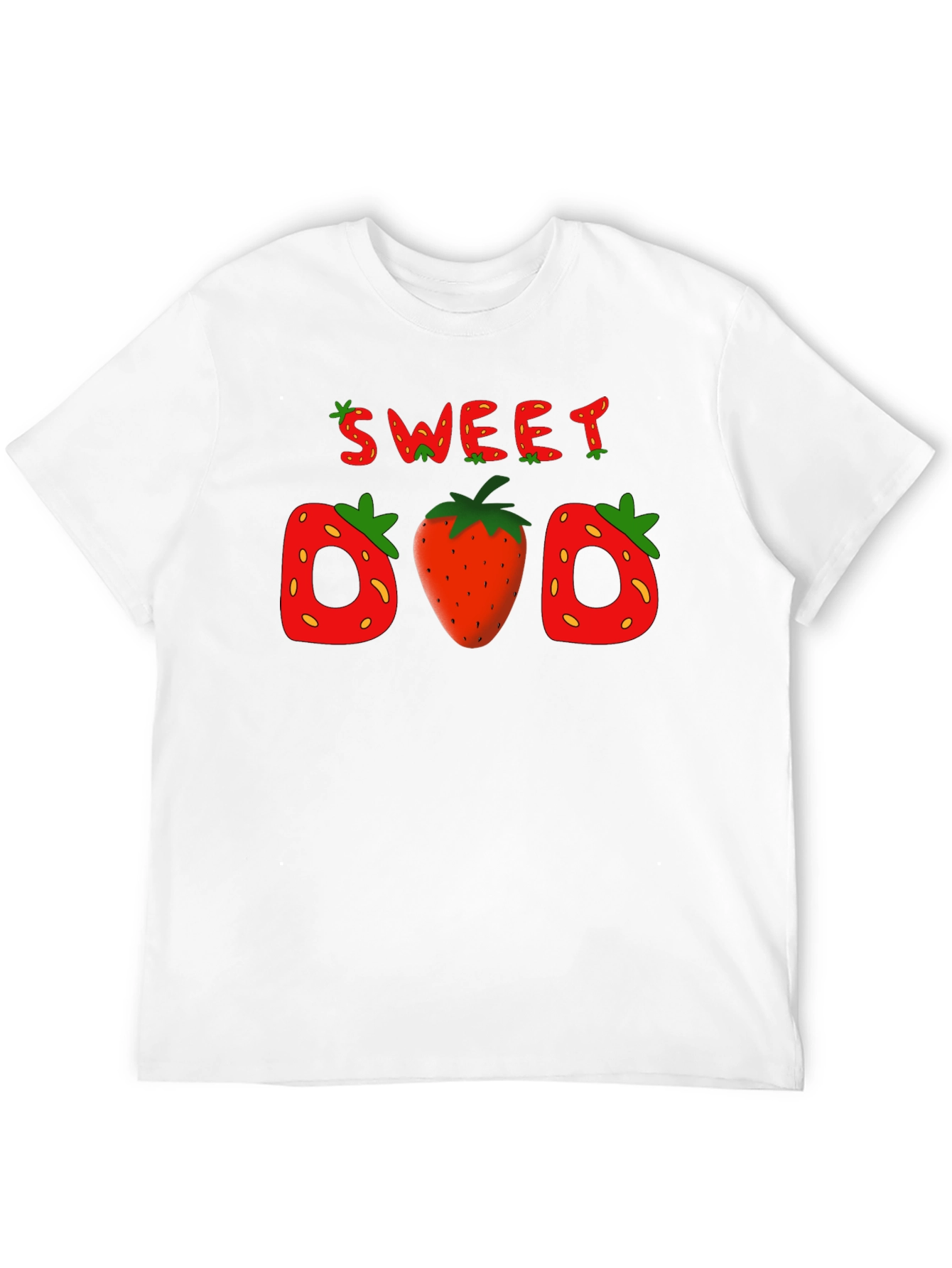 Camiseta Negra Sweet Dad con Diseño de Fresas