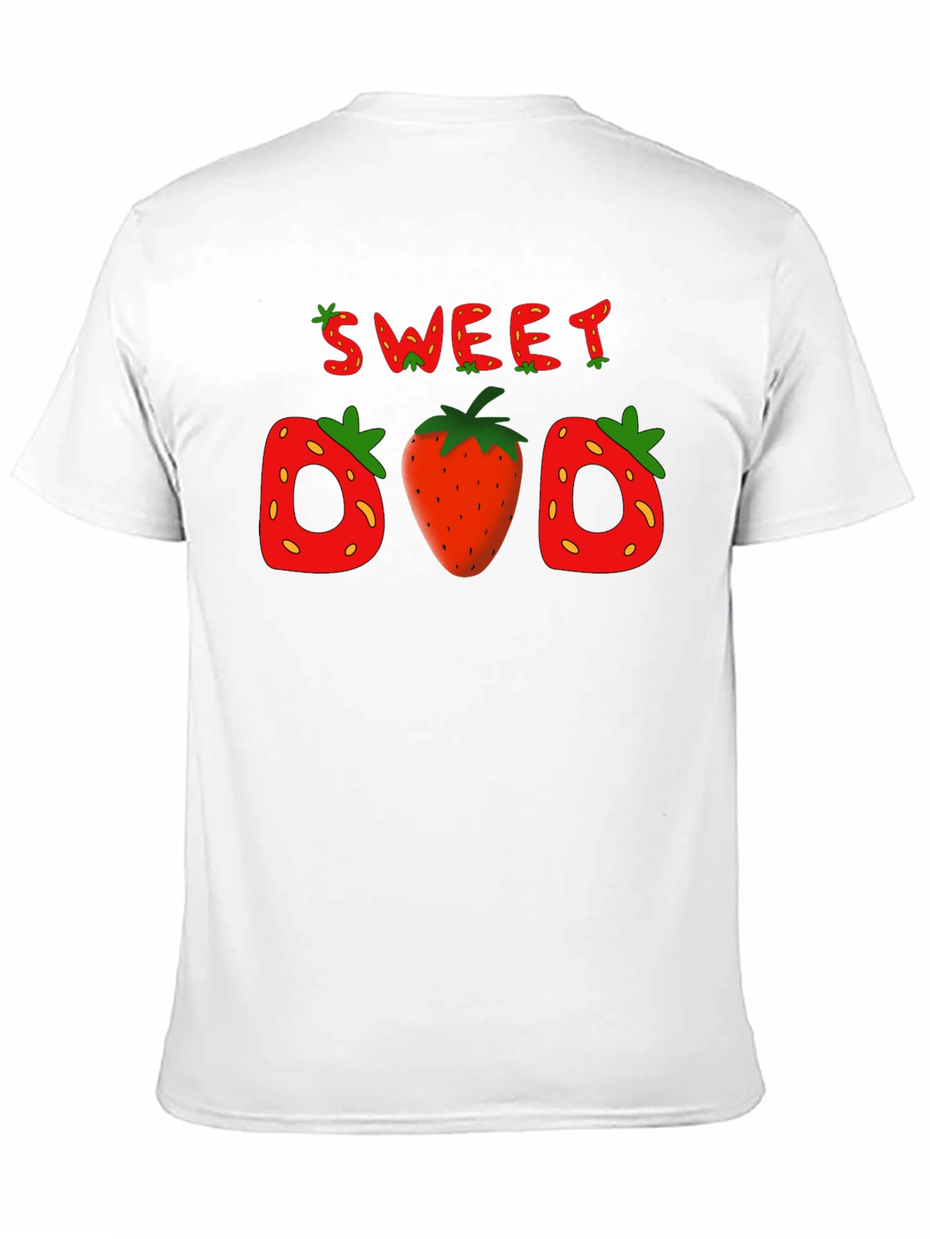 Camiseta Negra Sweet Dad con Diseño de Fresas