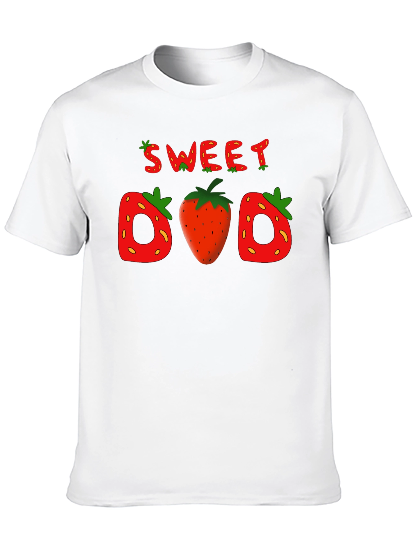 Camiseta Negra Sweet Dad con Diseño de Fresas