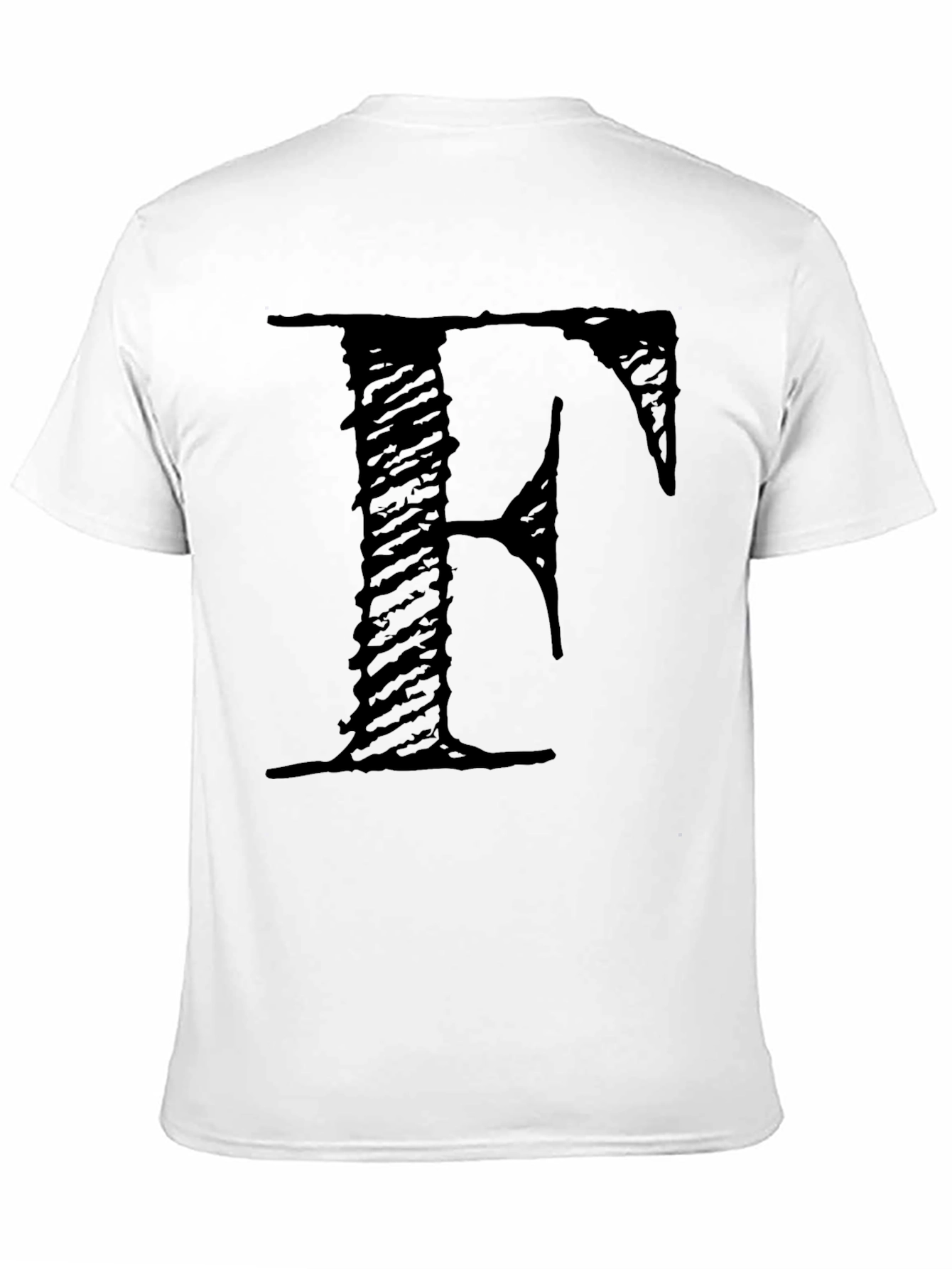 Camiseta Negra con Letra F Estilo Grunge