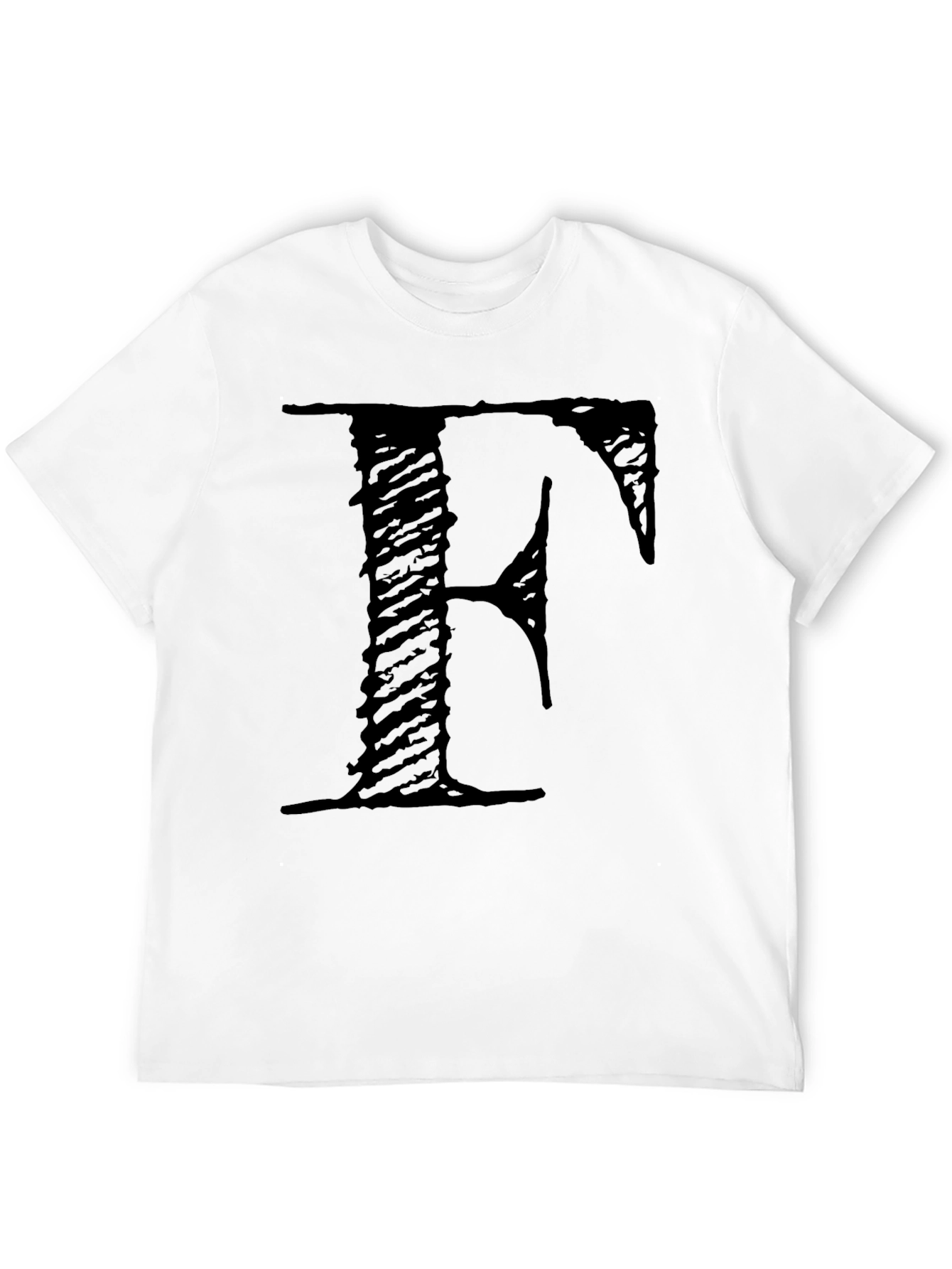 Camiseta Negra con Letra F Estilo Grunge