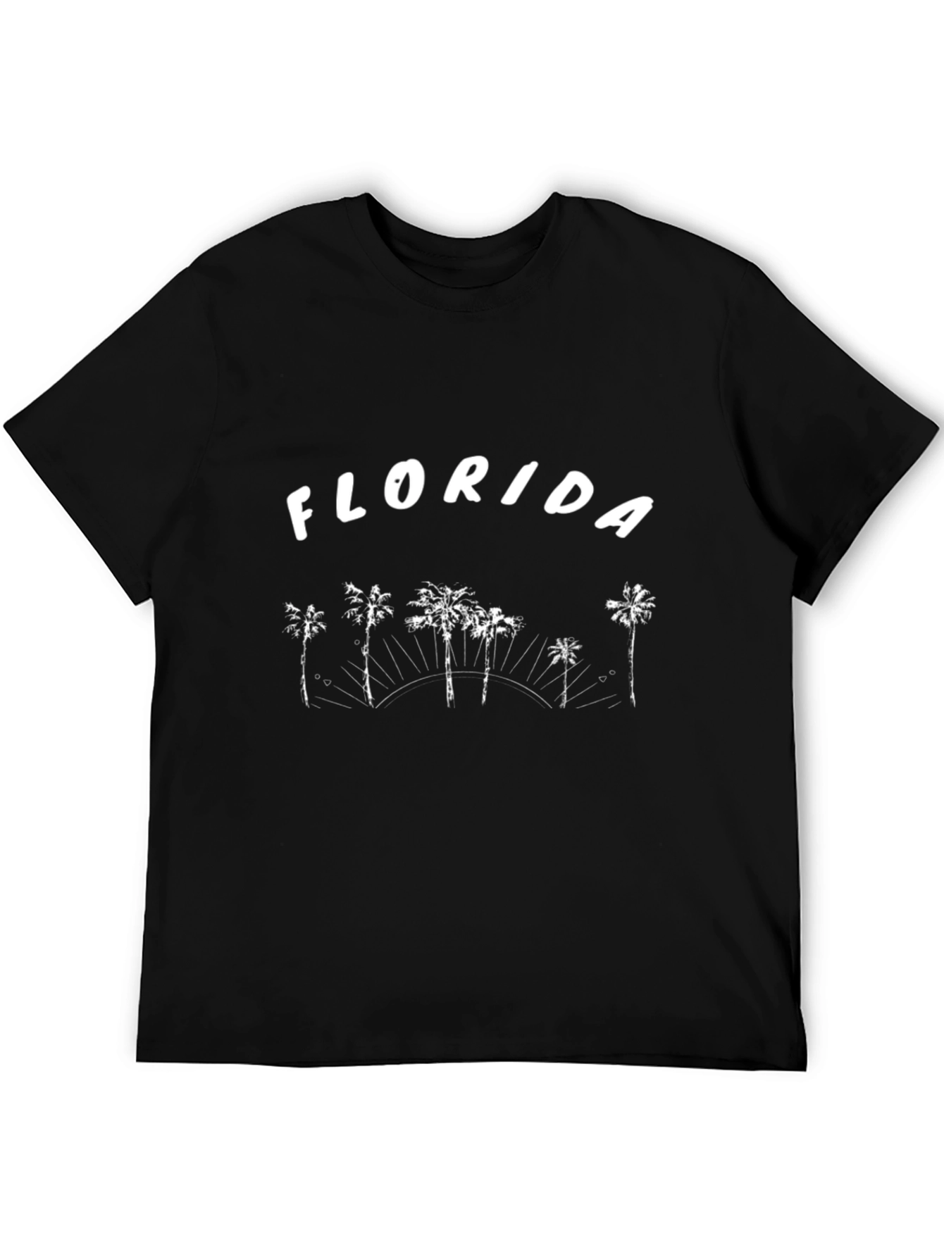 Camiseta Negra Florida Palm Trees para Hombre