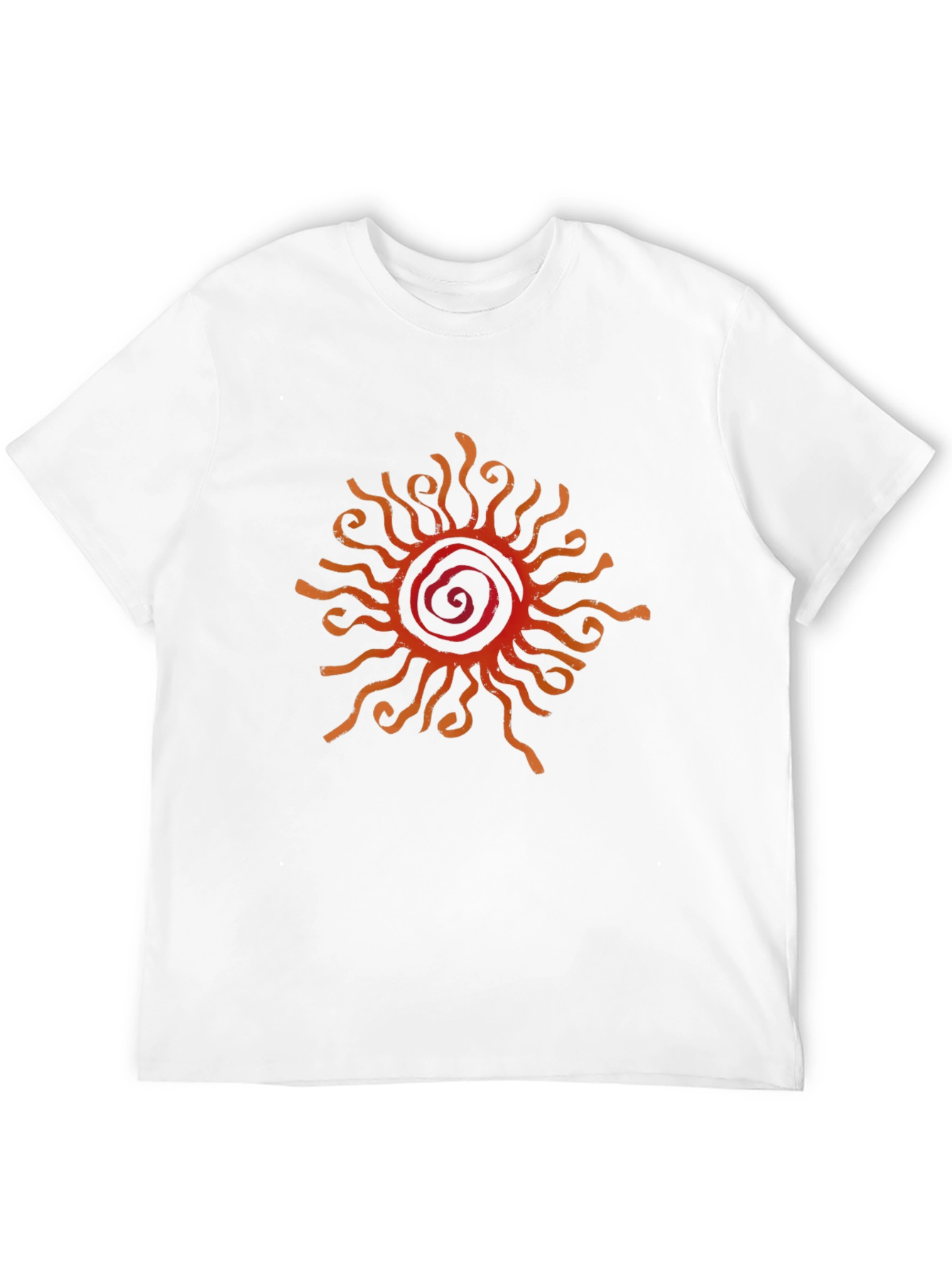 Camiseta Negra con Diseño de Sol Abstracto