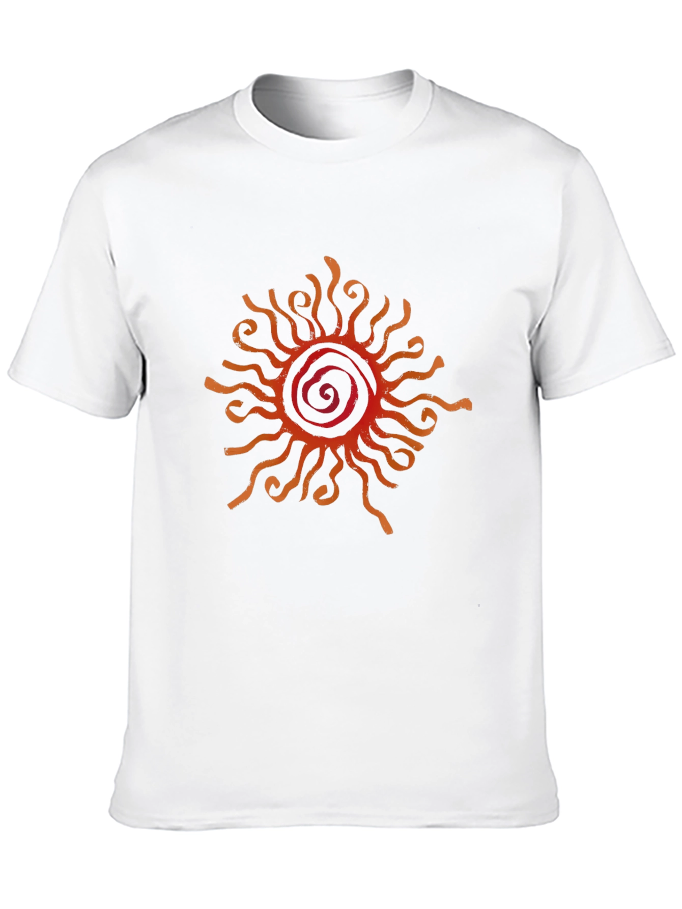 Camiseta Negra con Diseño de Sol Abstracto