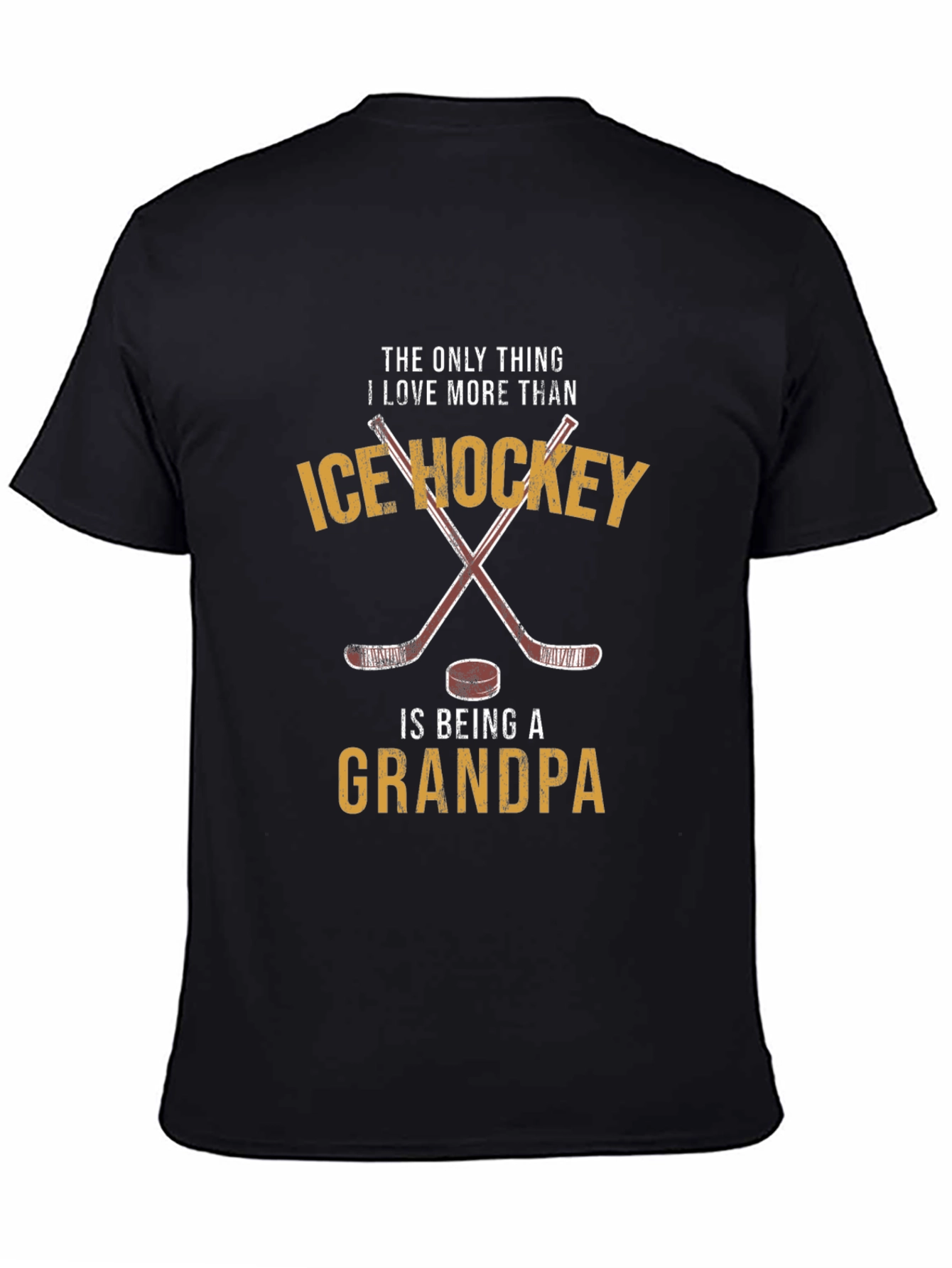 Camiseta Negra: Amo Hockey Sobre Hielo y Ser Abuelo