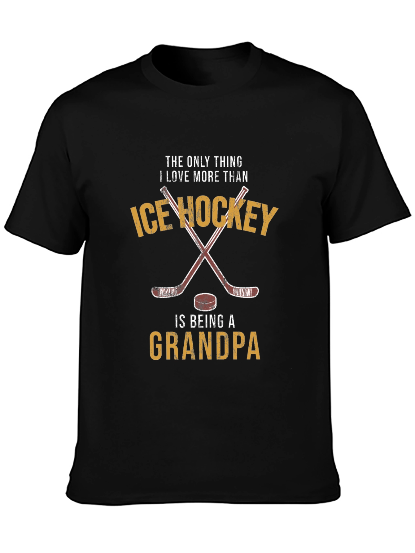 Camiseta Negra: Amo Hockey Sobre Hielo y Ser Abuelo