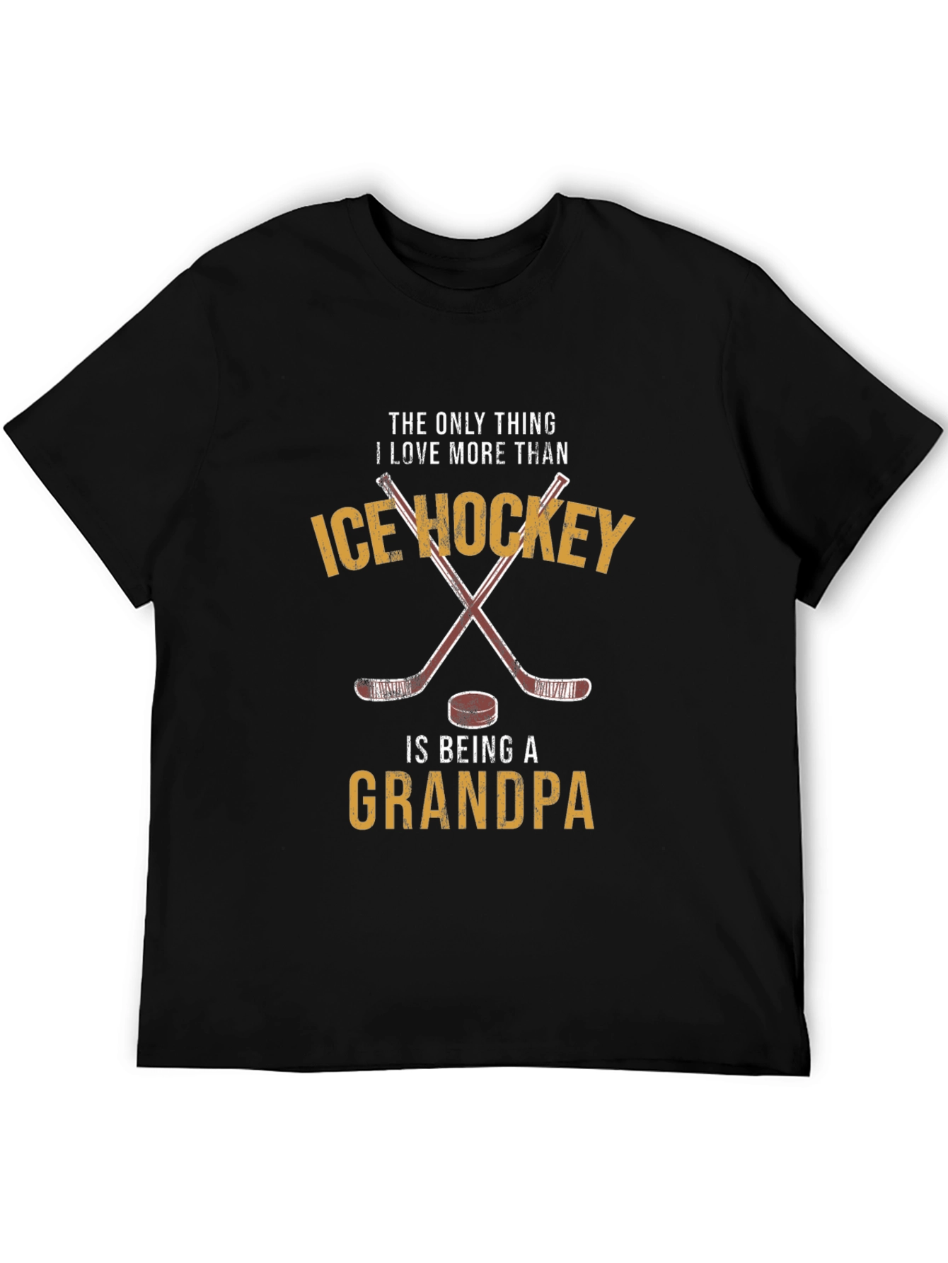 Camiseta Negra: Amo Hockey Sobre Hielo y Ser Abuelo