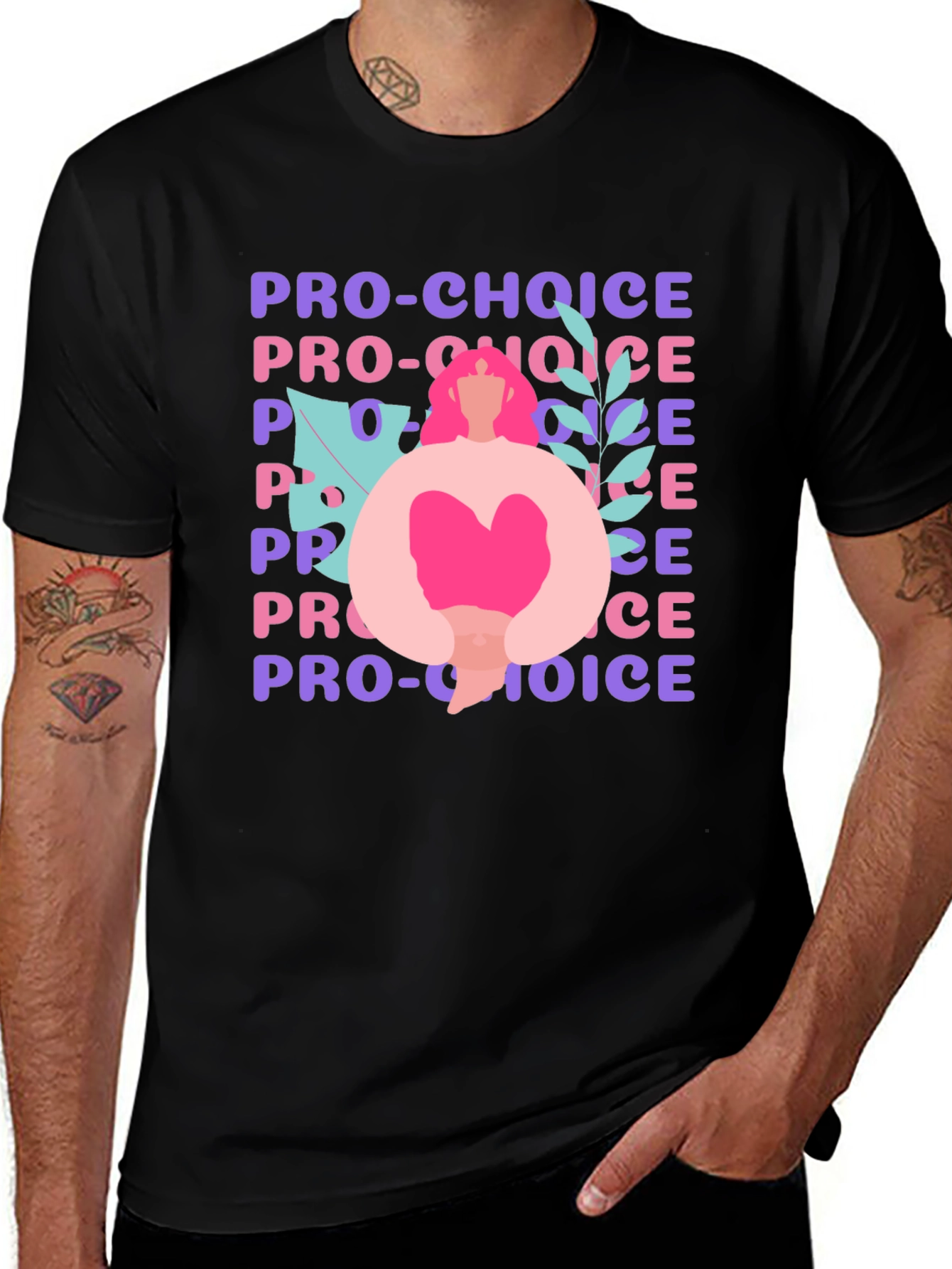Camiseta Pro-Choice Negra - Diseño Gráfico Feminista