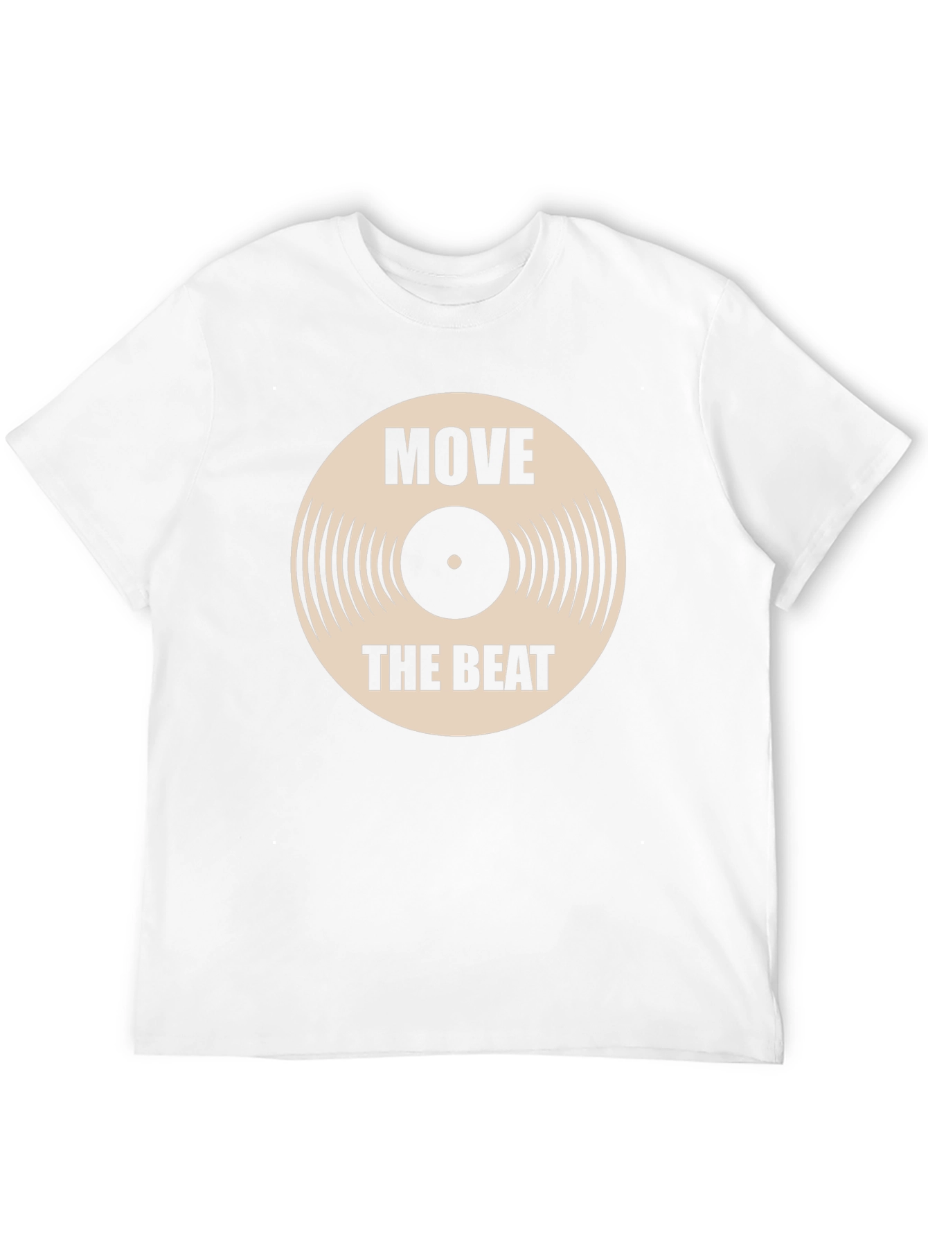 Camiseta Negra con Diseño de Vinilo Move The Beat