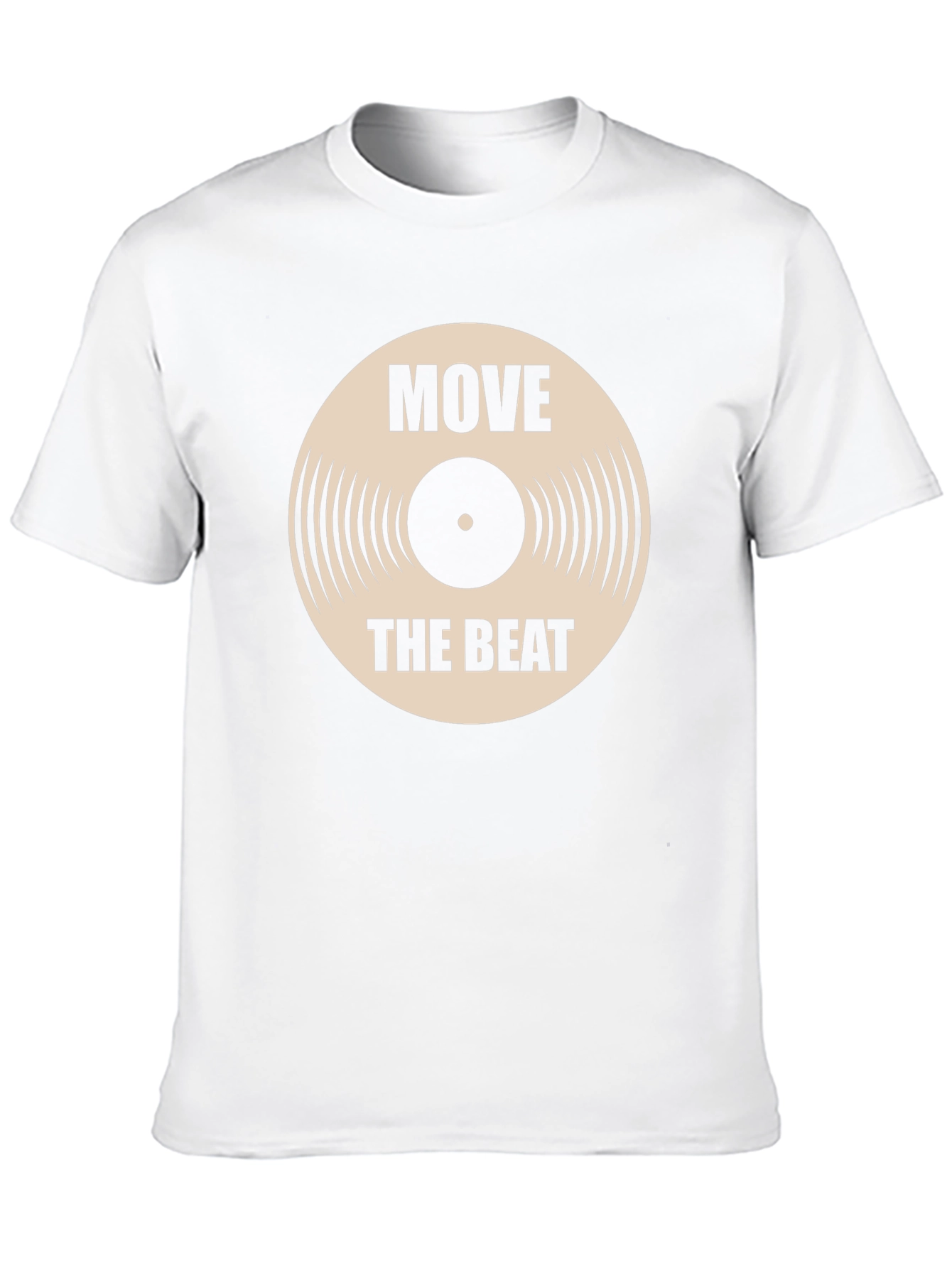 Camiseta Negra con Diseño de Vinilo Move The Beat