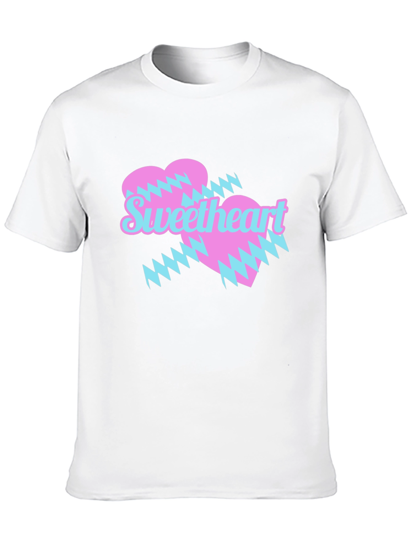 Camiseta Negra Sweetheart Diseño Corazones Retro