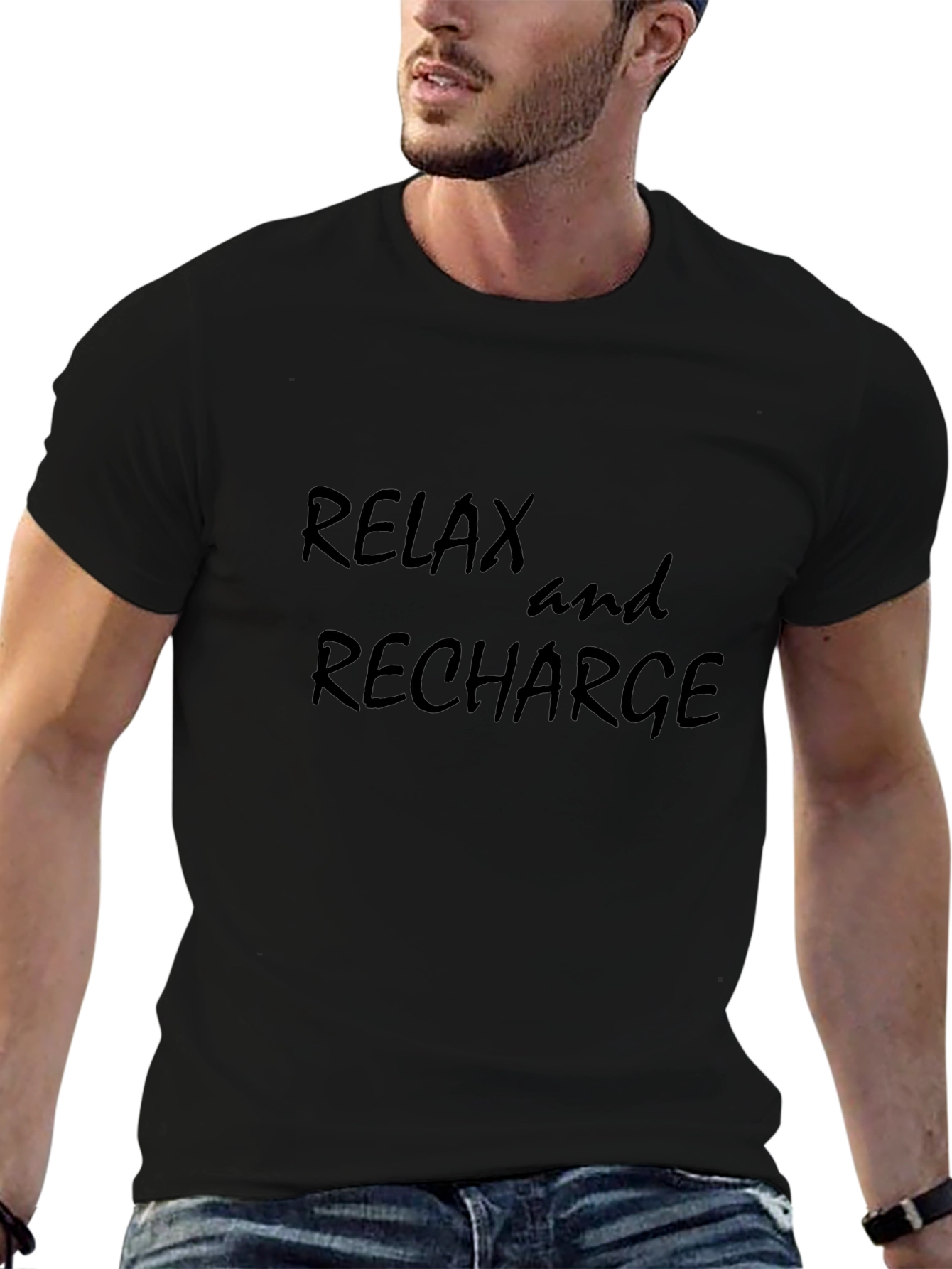 Camiseta Negra Relax and Recharge