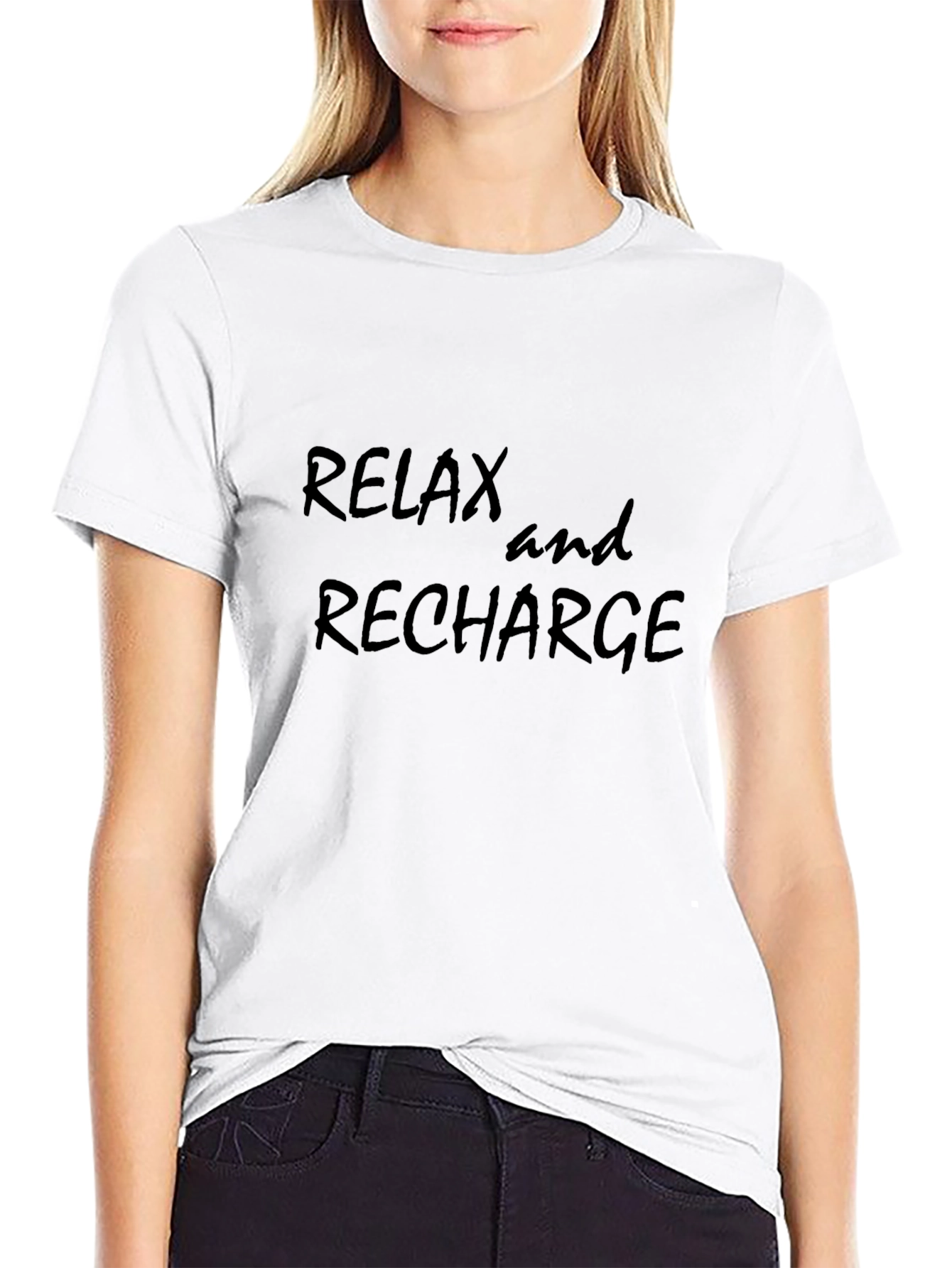 Camiseta Negra Relax and Recharge