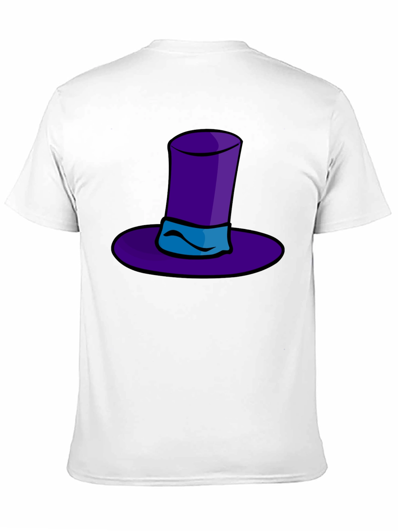 Camiseta Negra con Sombrero de Copa Morado