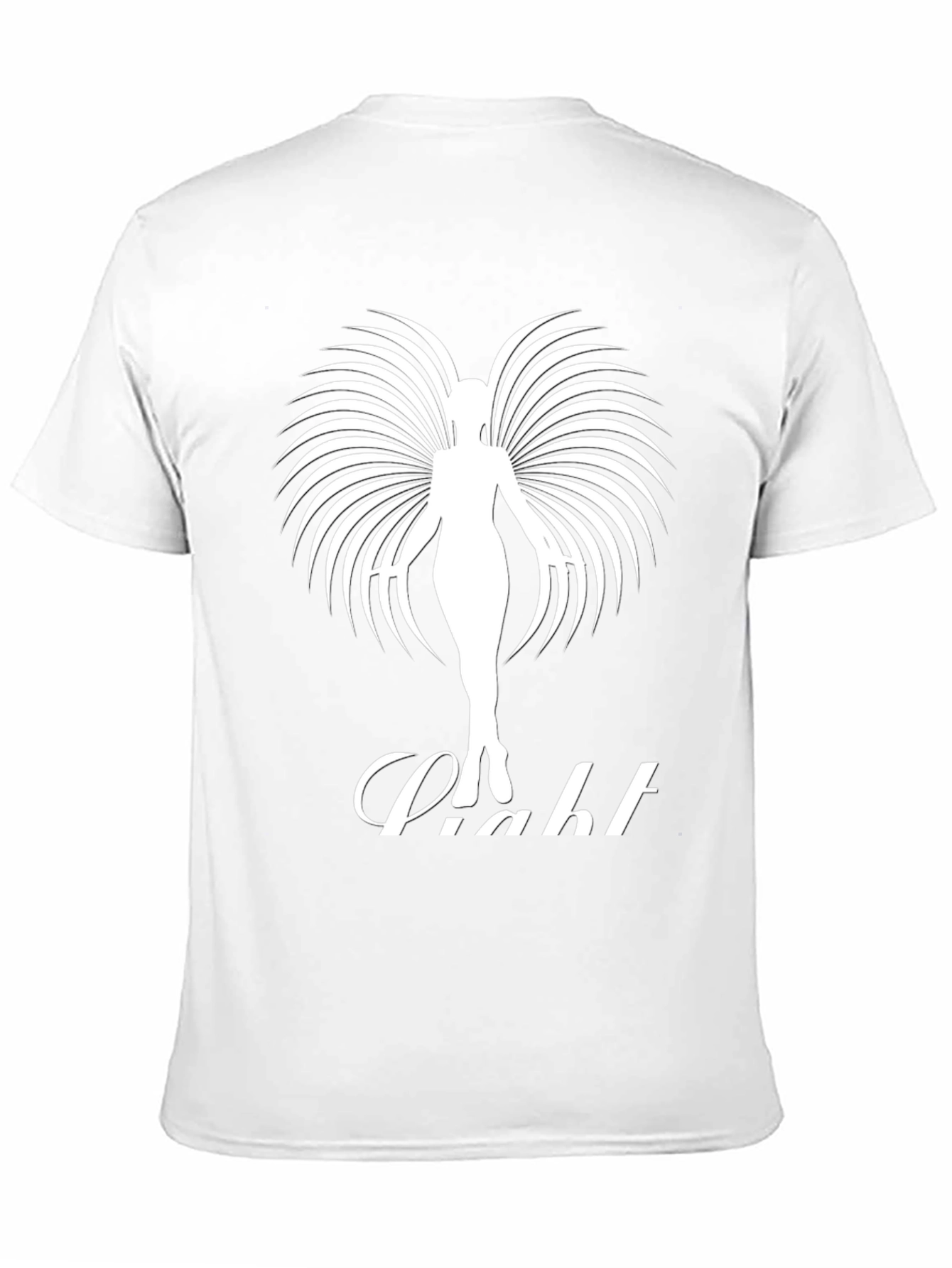 Camiseta Negra con Diseño de Ángel de Luz