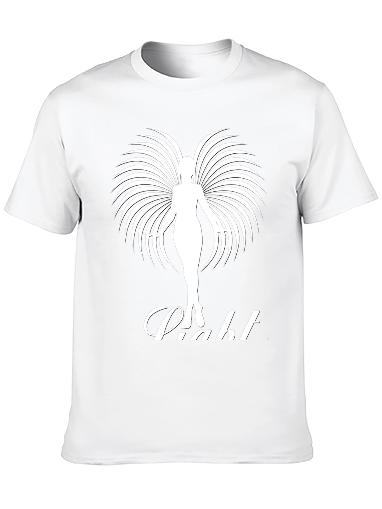 Camiseta Negra con Diseño de Ángel de Luz
