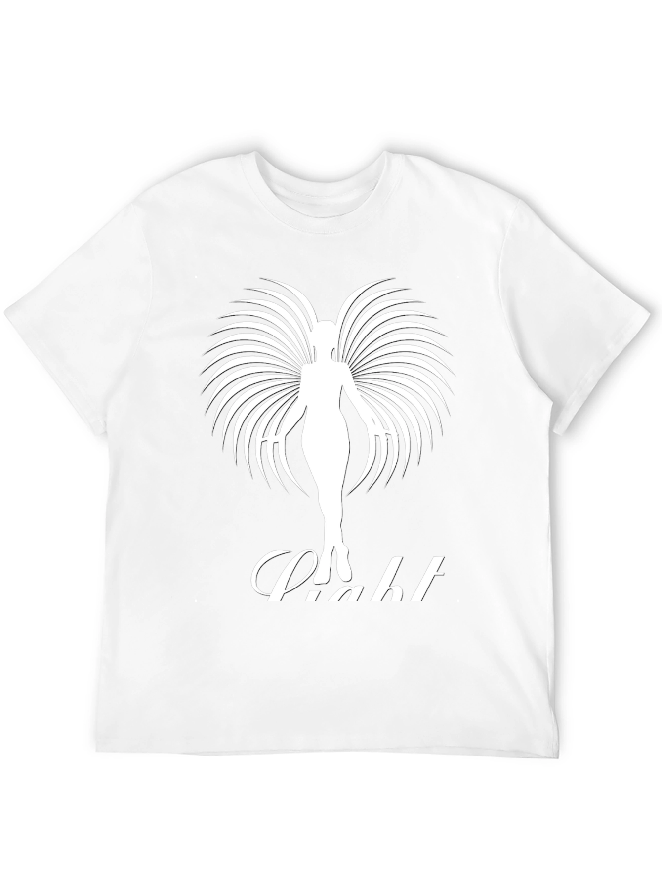 Camiseta Negra con Diseño de Ángel de Luz