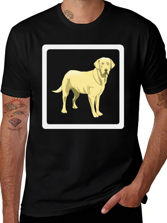 Camiseta Negra con Diseño de Labrador Amarillo