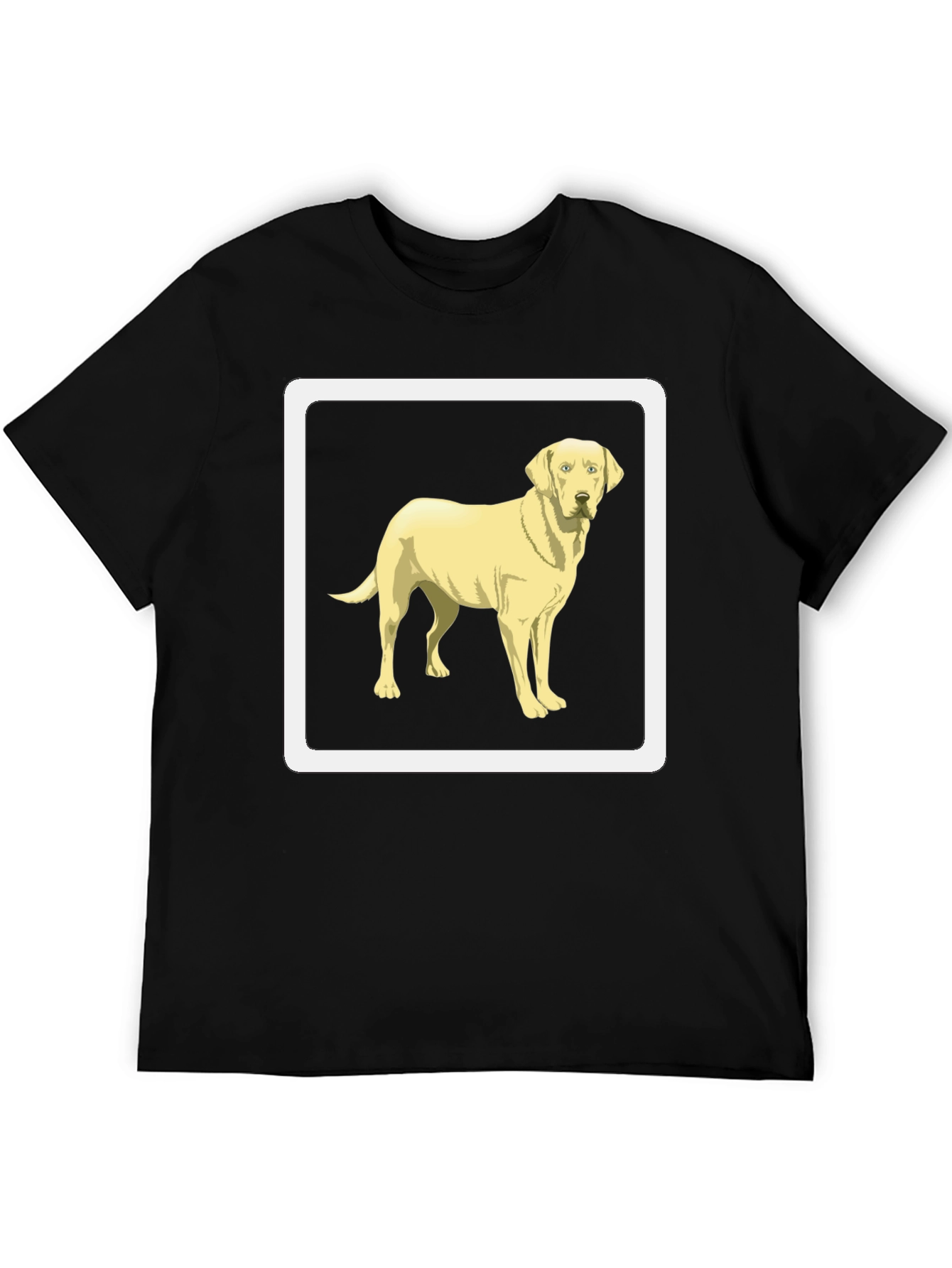 Camiseta Negra con Diseño de Labrador Amarillo