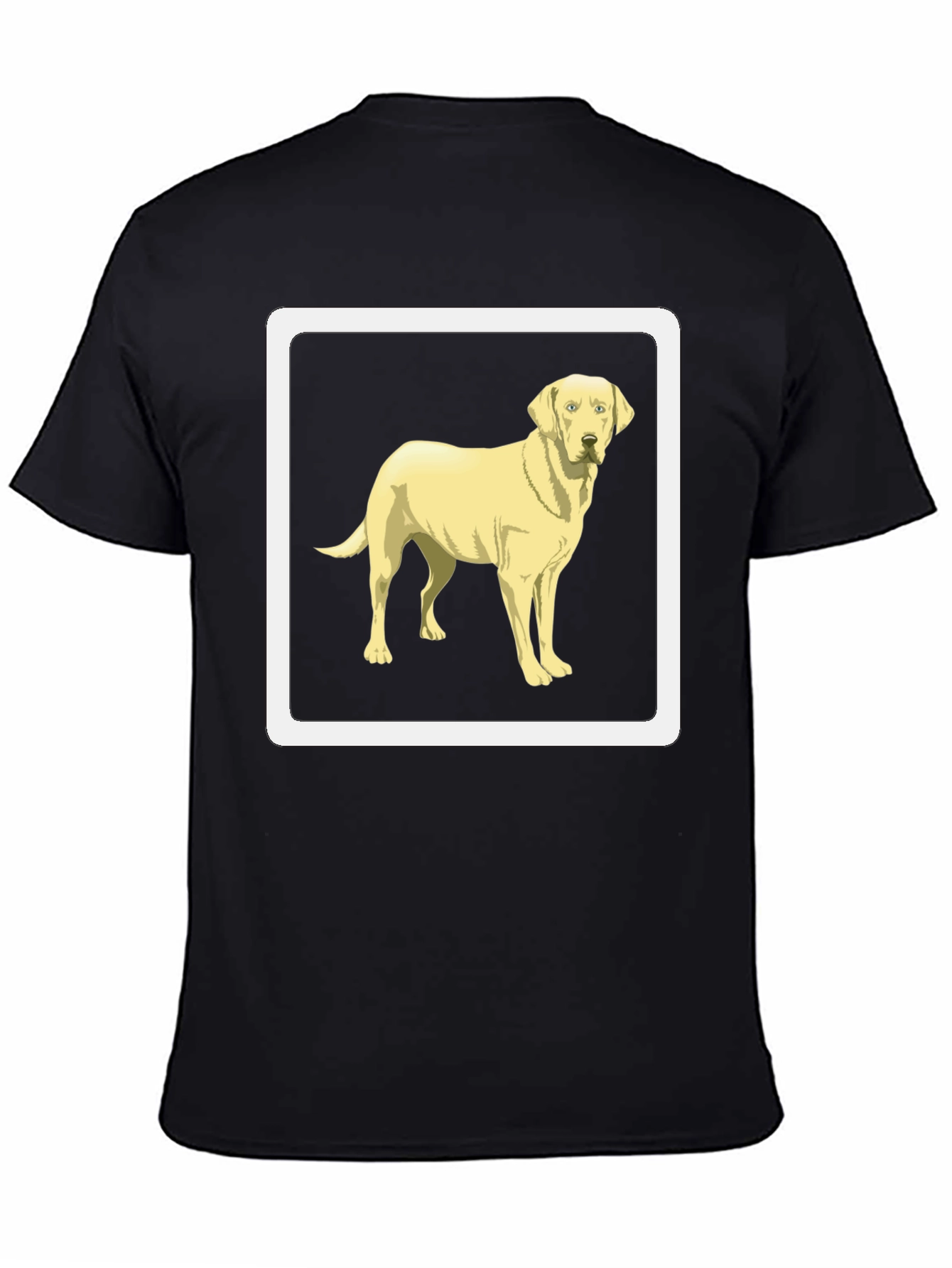 Camiseta Negra con Diseño de Labrador Amarillo