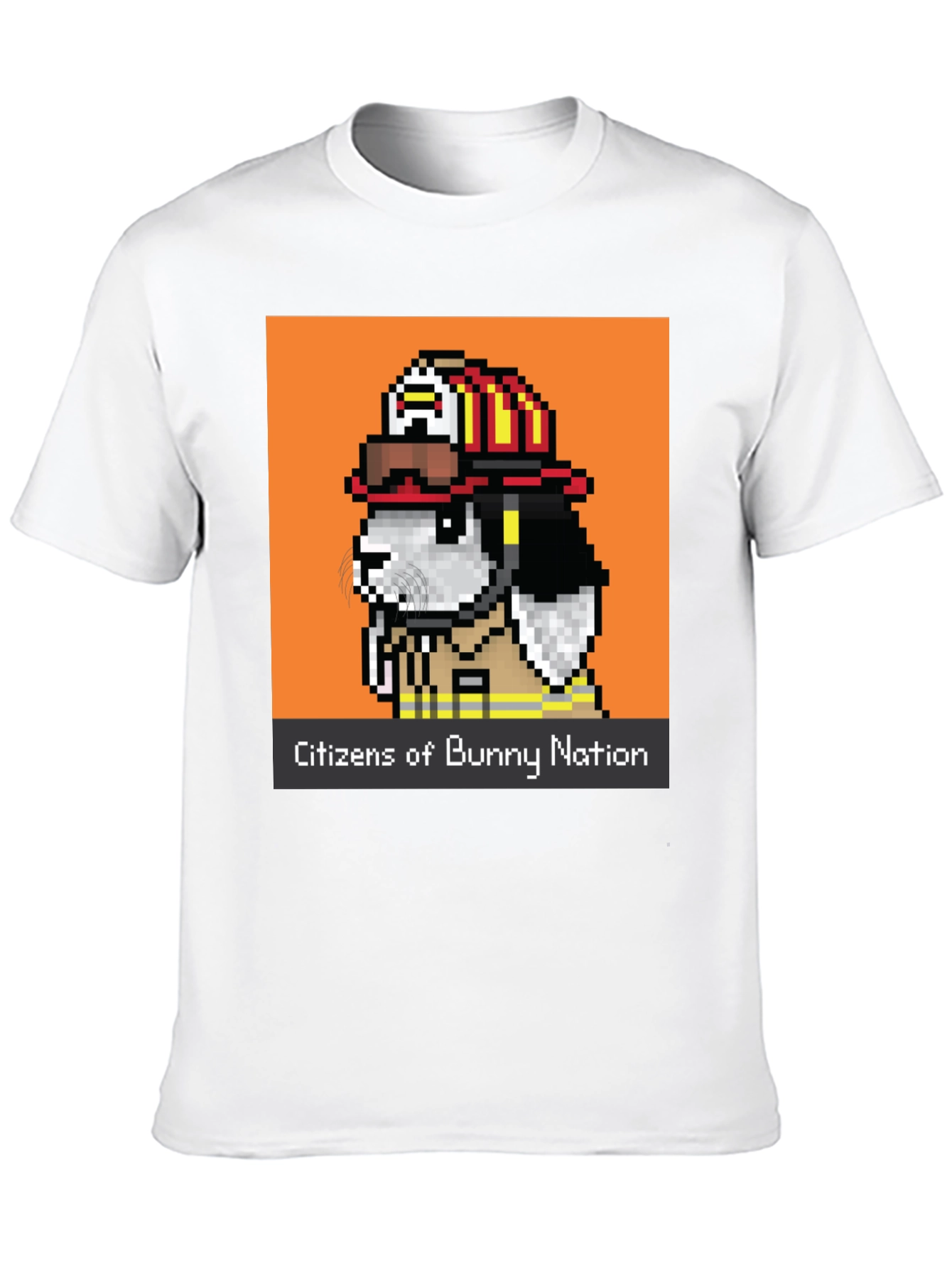 Camiseta Negra con Diseño Conejo Bombero