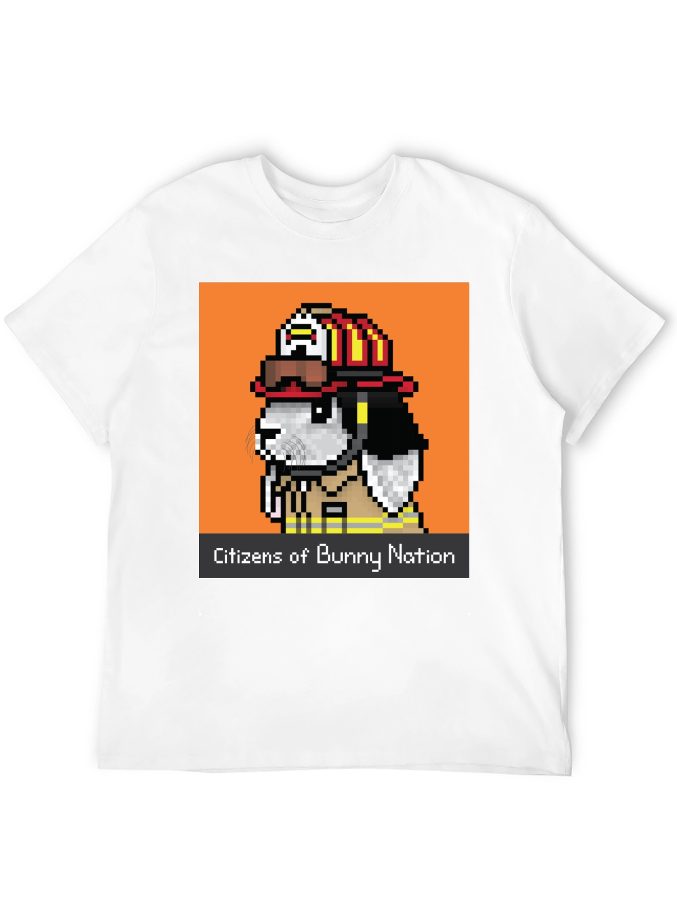 Camiseta Negra con Diseño Conejo Bombero