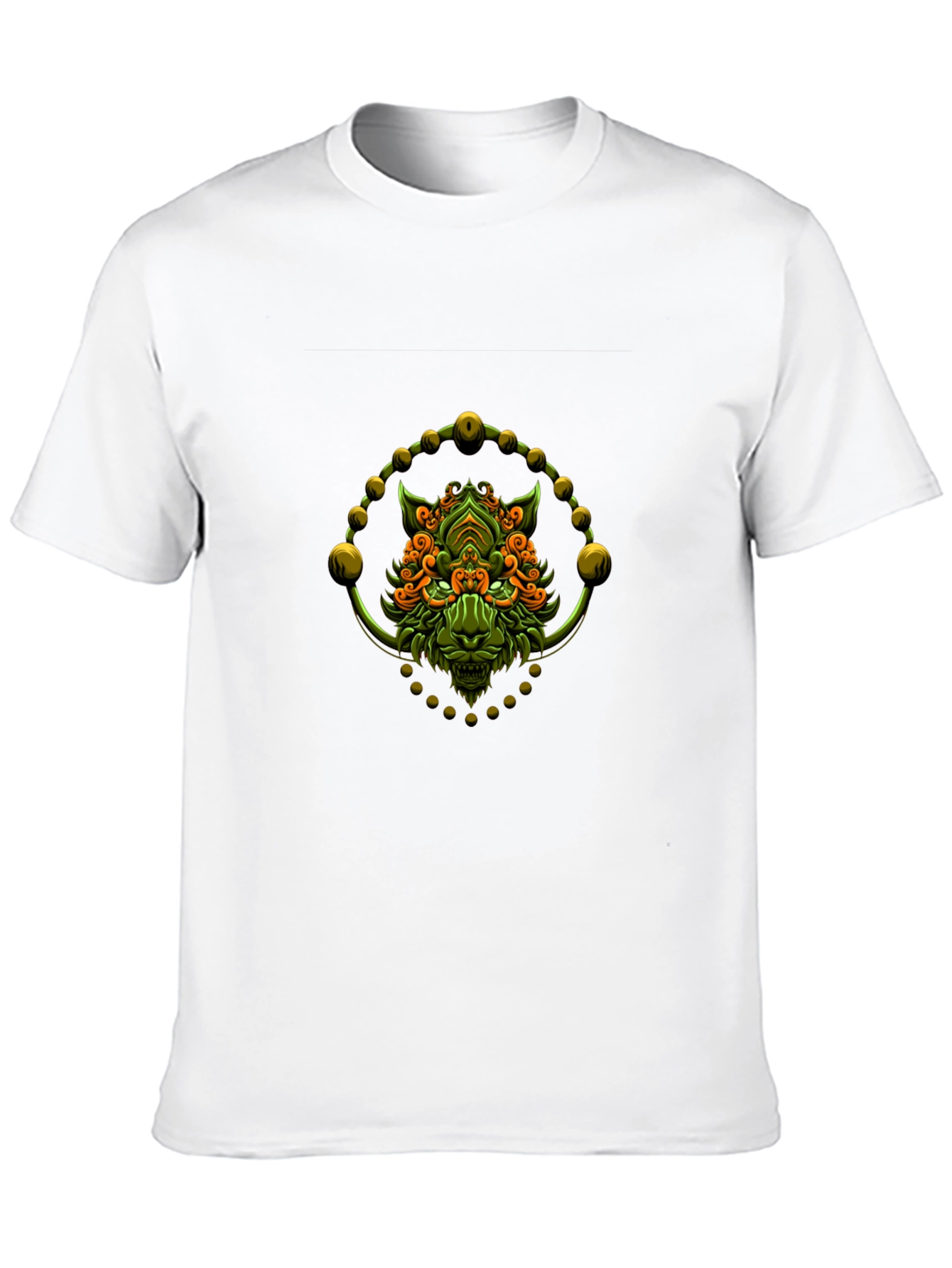 Camiseta Negra con Diseño de León Abstracto