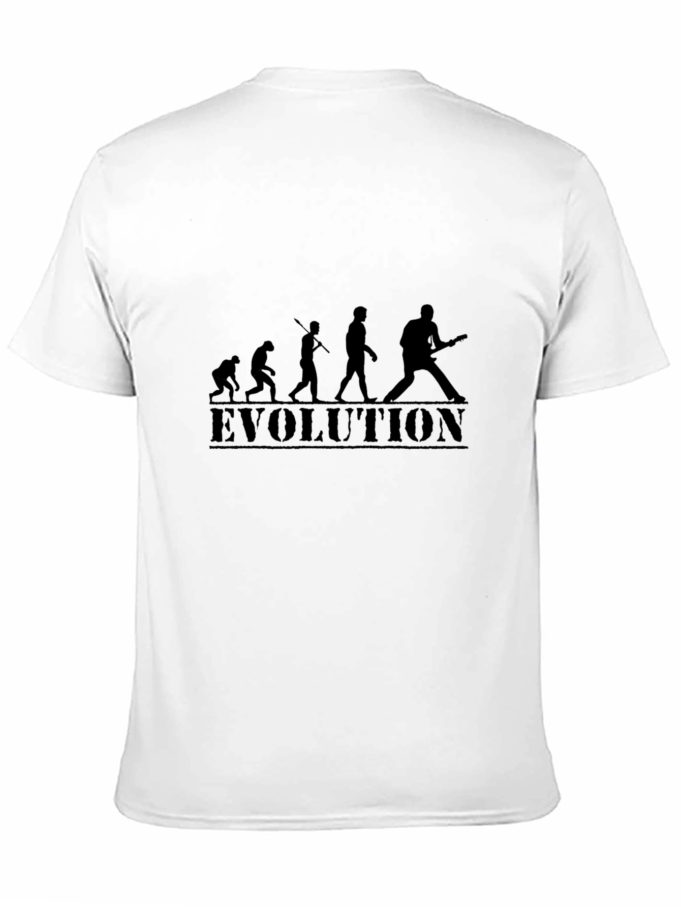 Camiseta Negra Evolución Guitarra Hombre