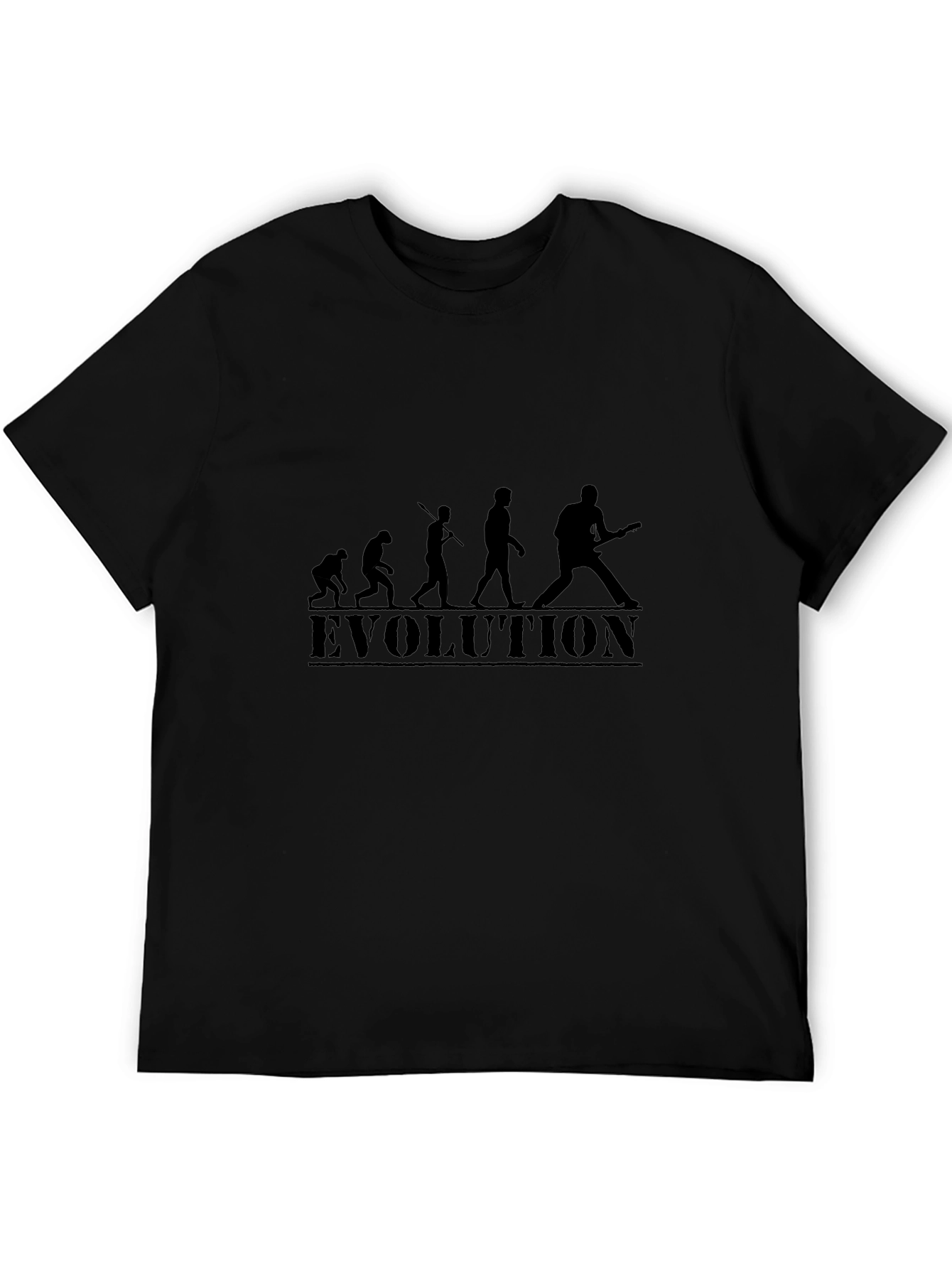 Camiseta Negra Evolución Guitarra Hombre