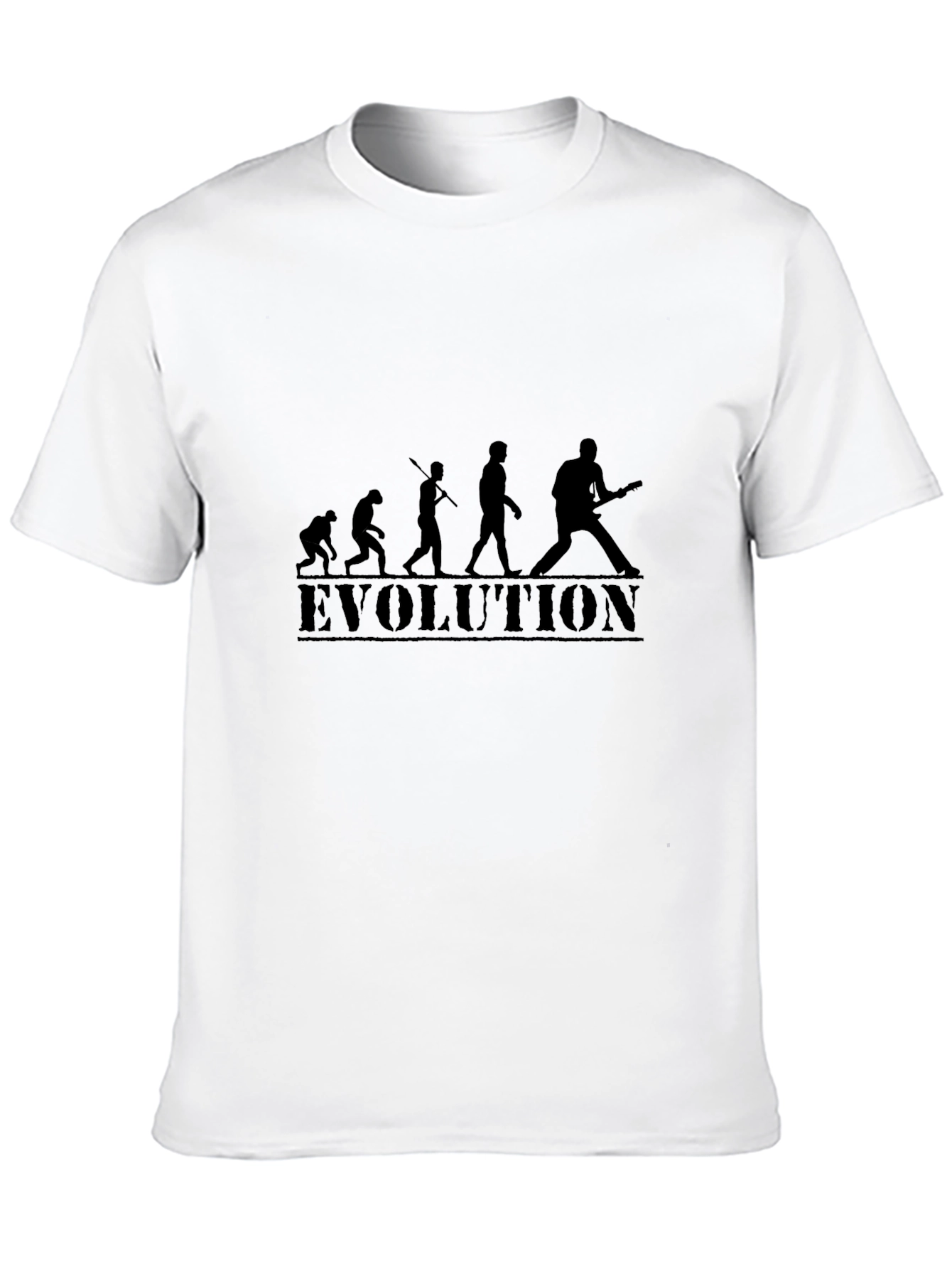 Camiseta Negra Evolución Guitarra Hombre